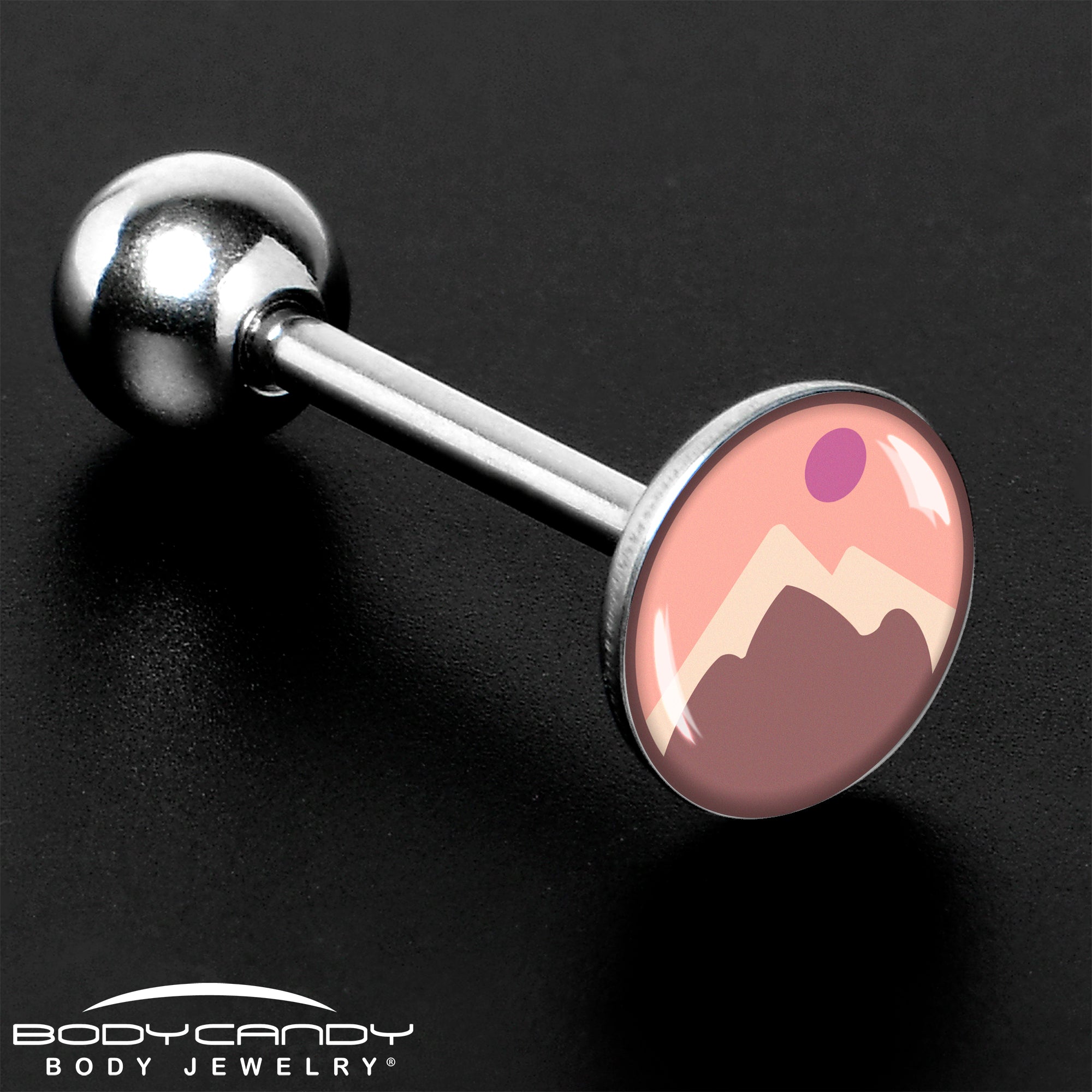 Mountain Sunrise Barbell Tongue Ring by Onyx O