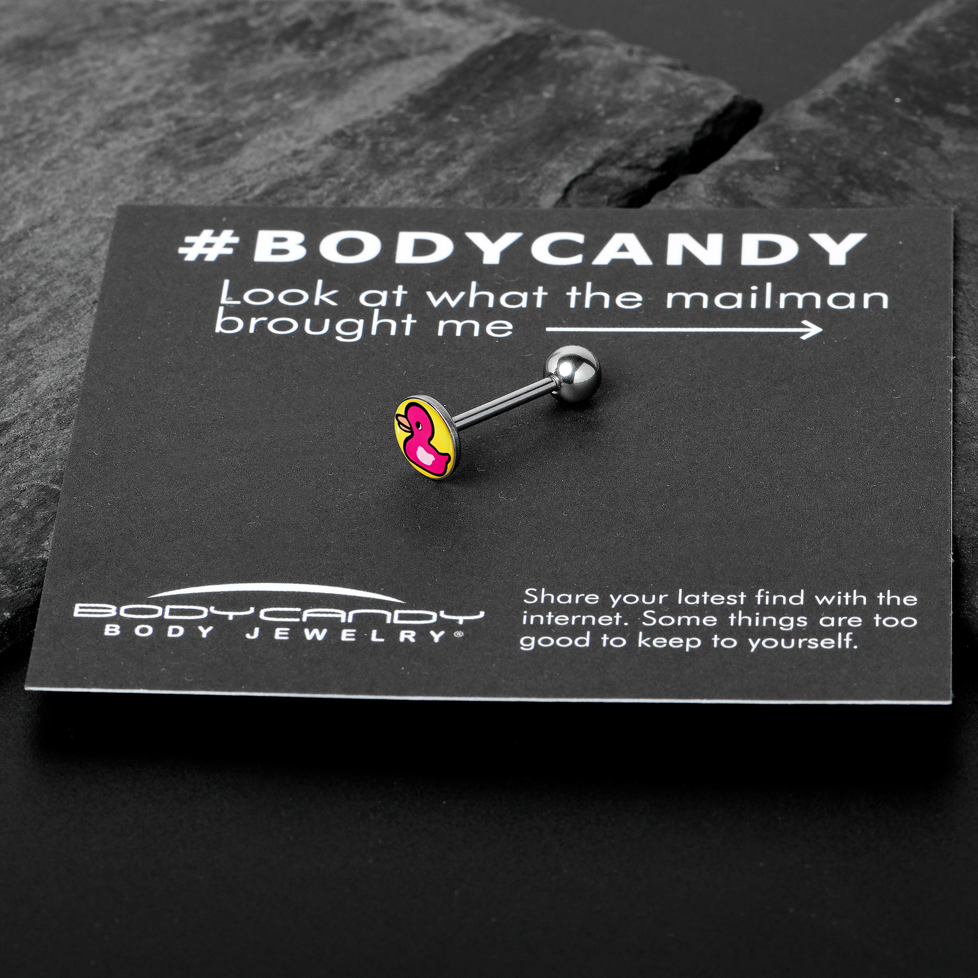 Pink Ducky Barbell Tongue Ring by Onyx O