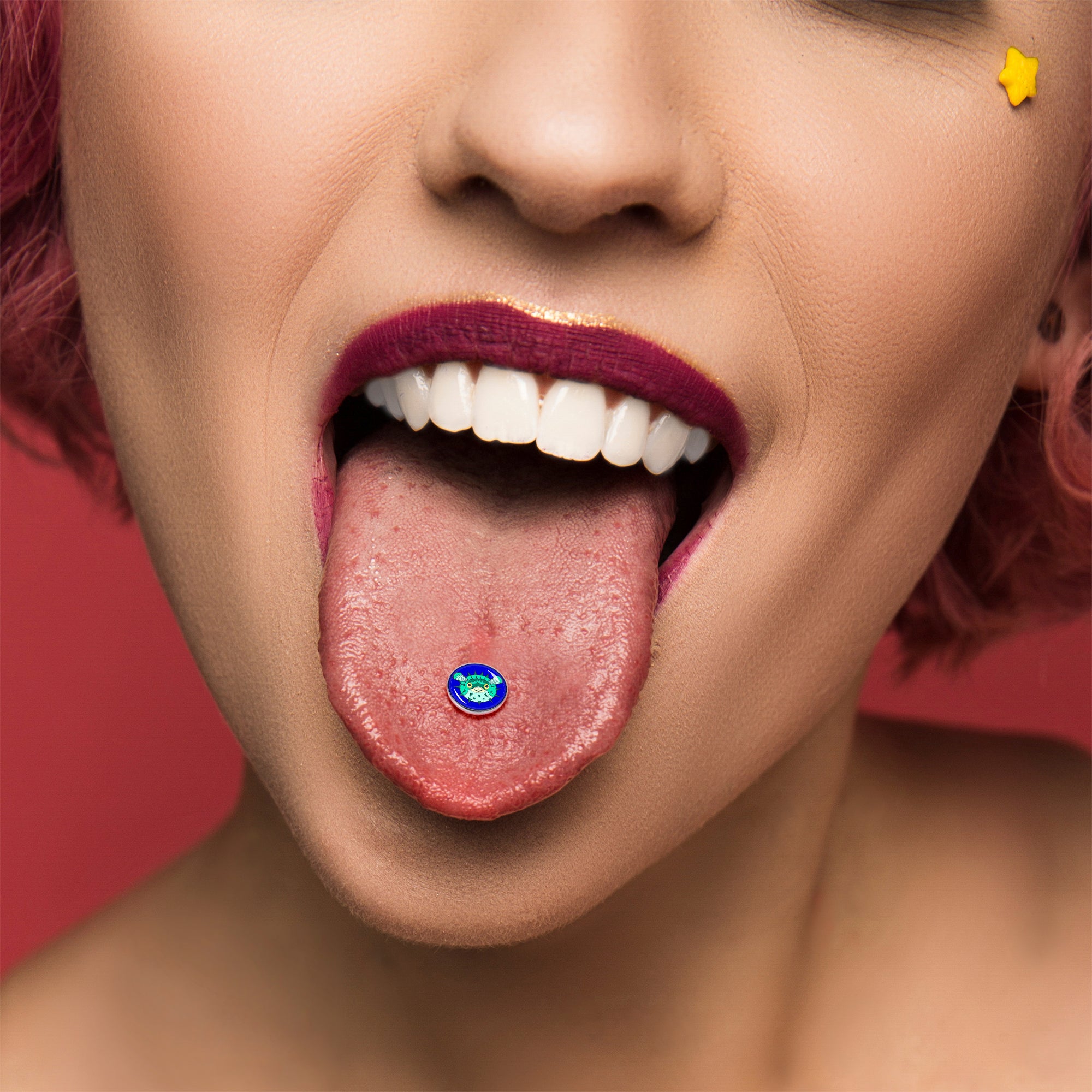 Pufferfish Barbell Tongue Ring by Onyx O