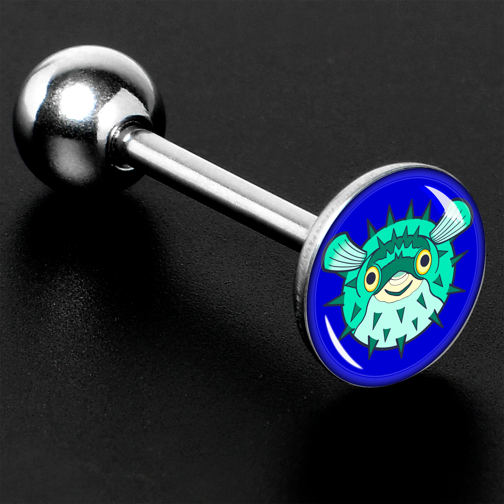 Pufferfish Barbell Tongue Ring by Onyx O