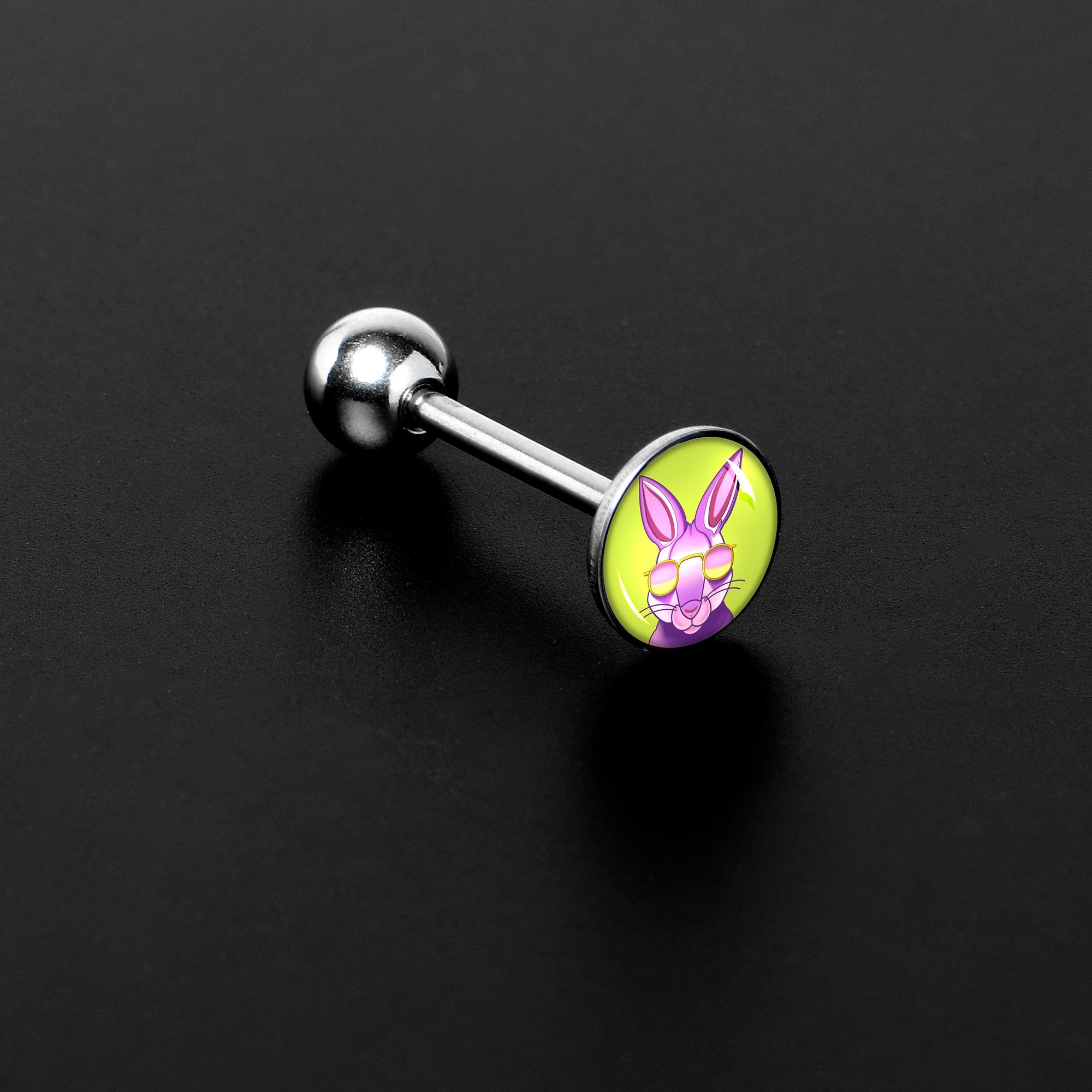 Cool Shades Bunny Barbell Tongue Ring by Onyx O