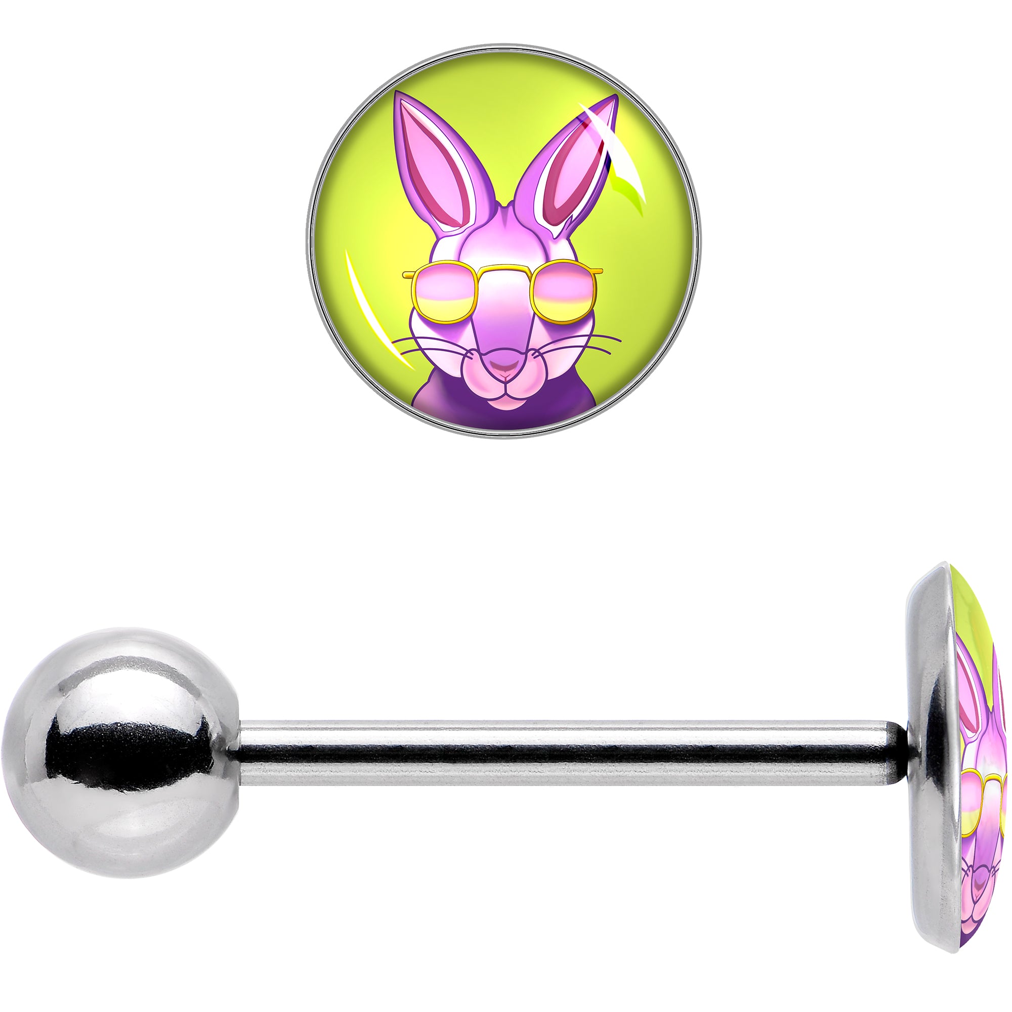 Cool Shades Bunny Barbell Tongue Ring by Onyx O