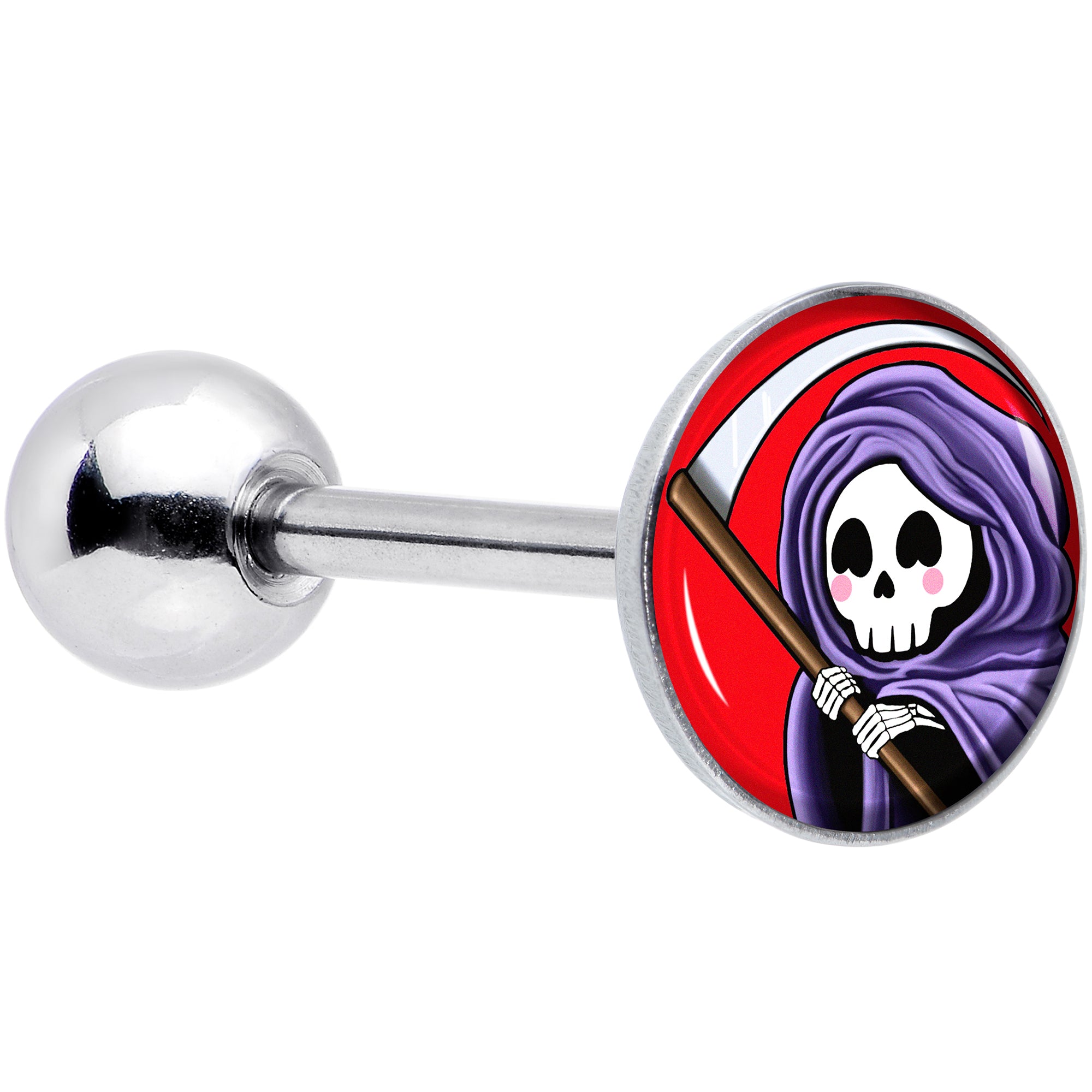 Grim Reaper Barbell Tongue Ring by Onyx O