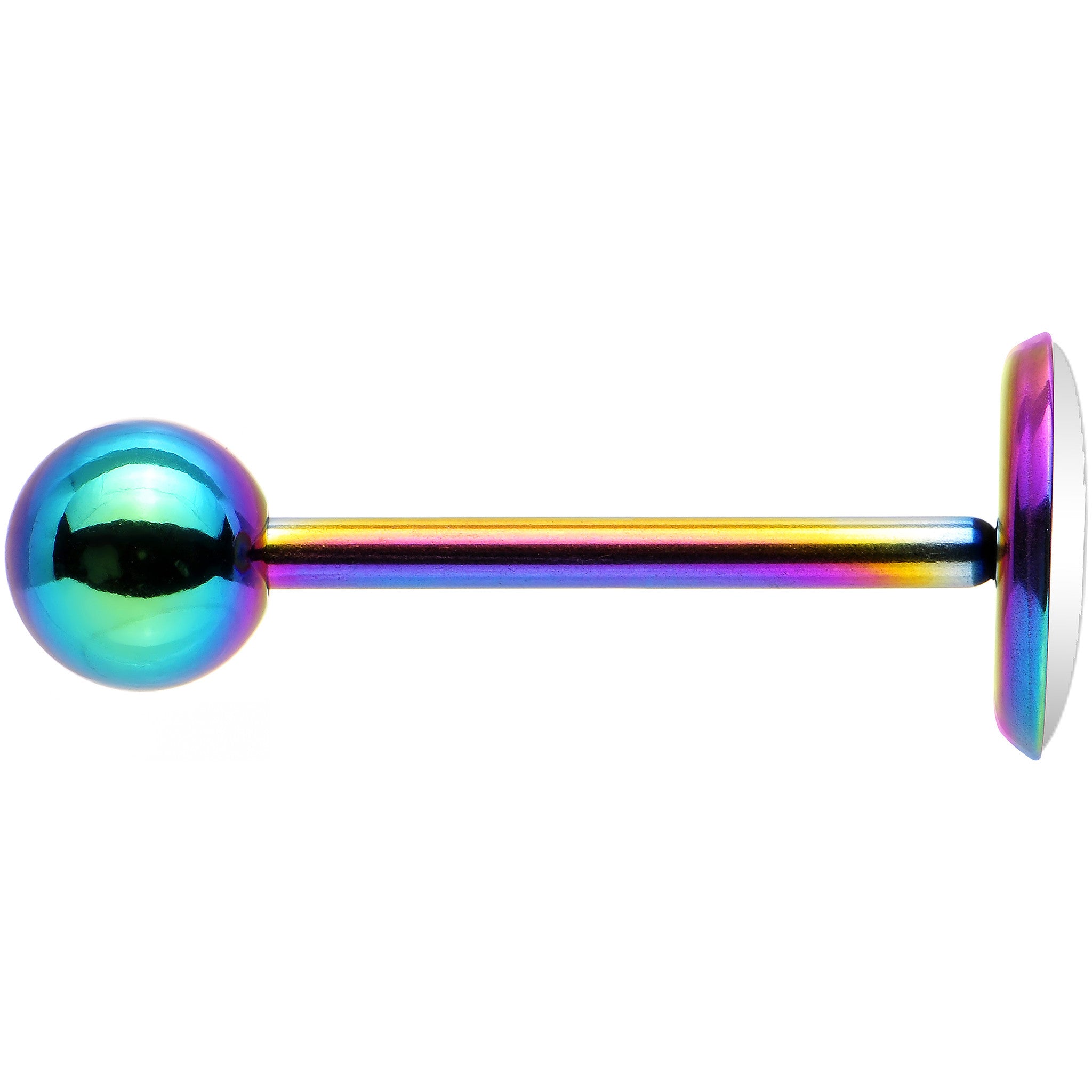 Custom Photo Rainbow Anodized Barbell Tongue Ring