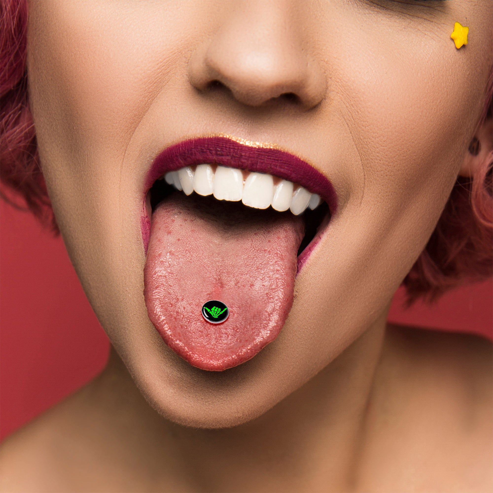 Shaka Hand Barbell Tongue Ring by Onyx O