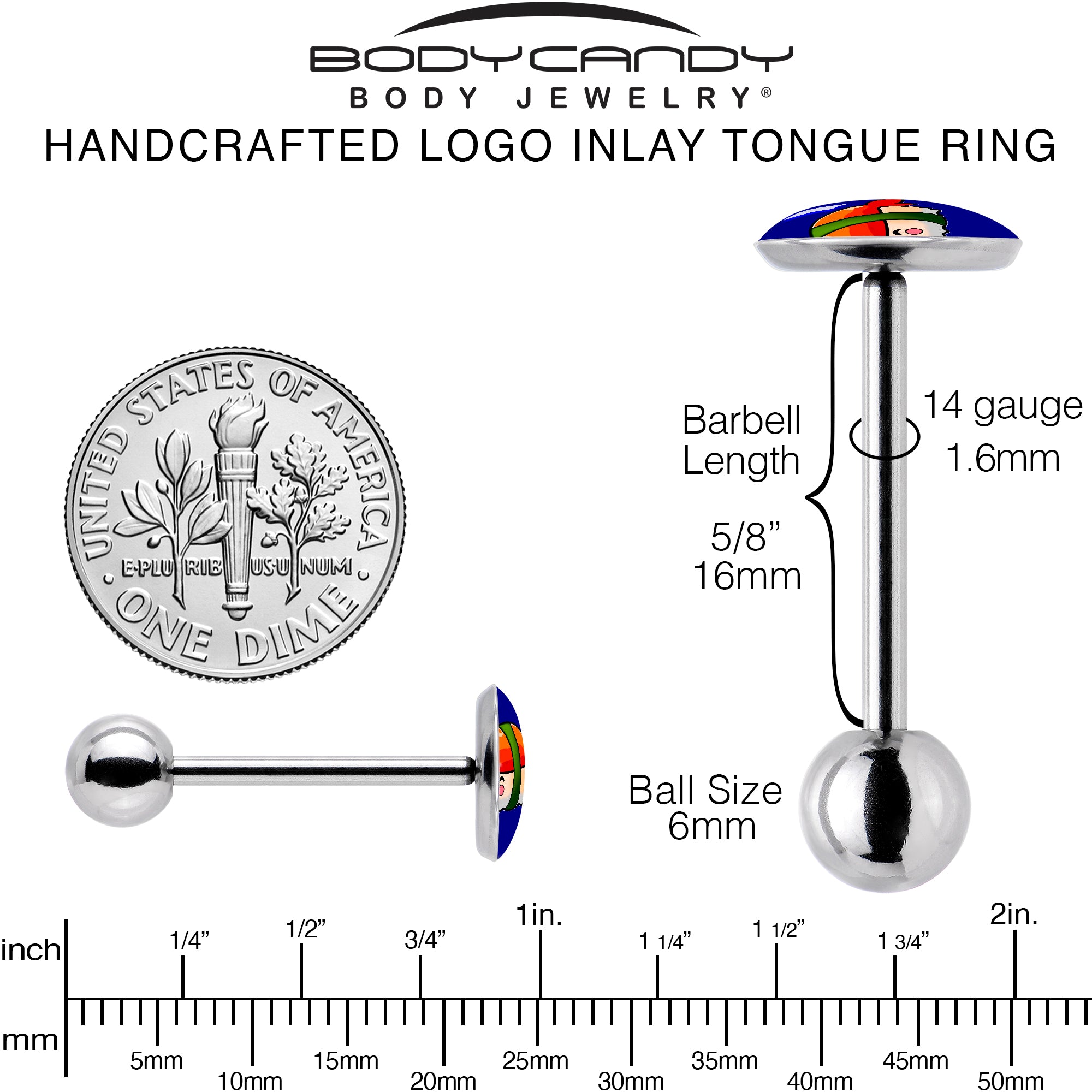 Sushi Barbell Tongue Ring by Onyx O