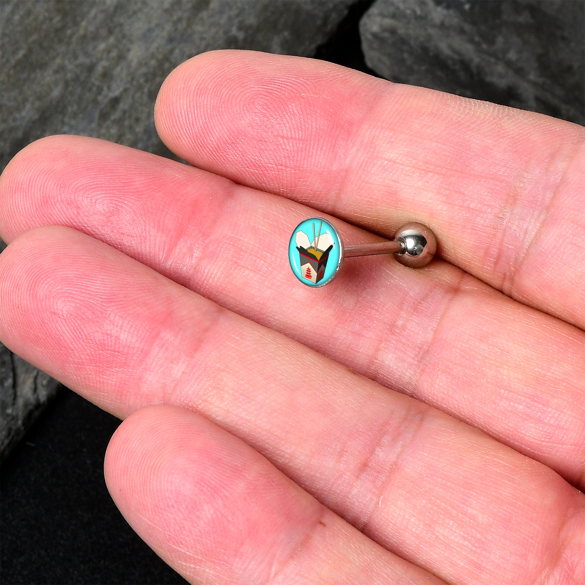 Chinese Take Out Barbell Tongue Ring by Onyx O