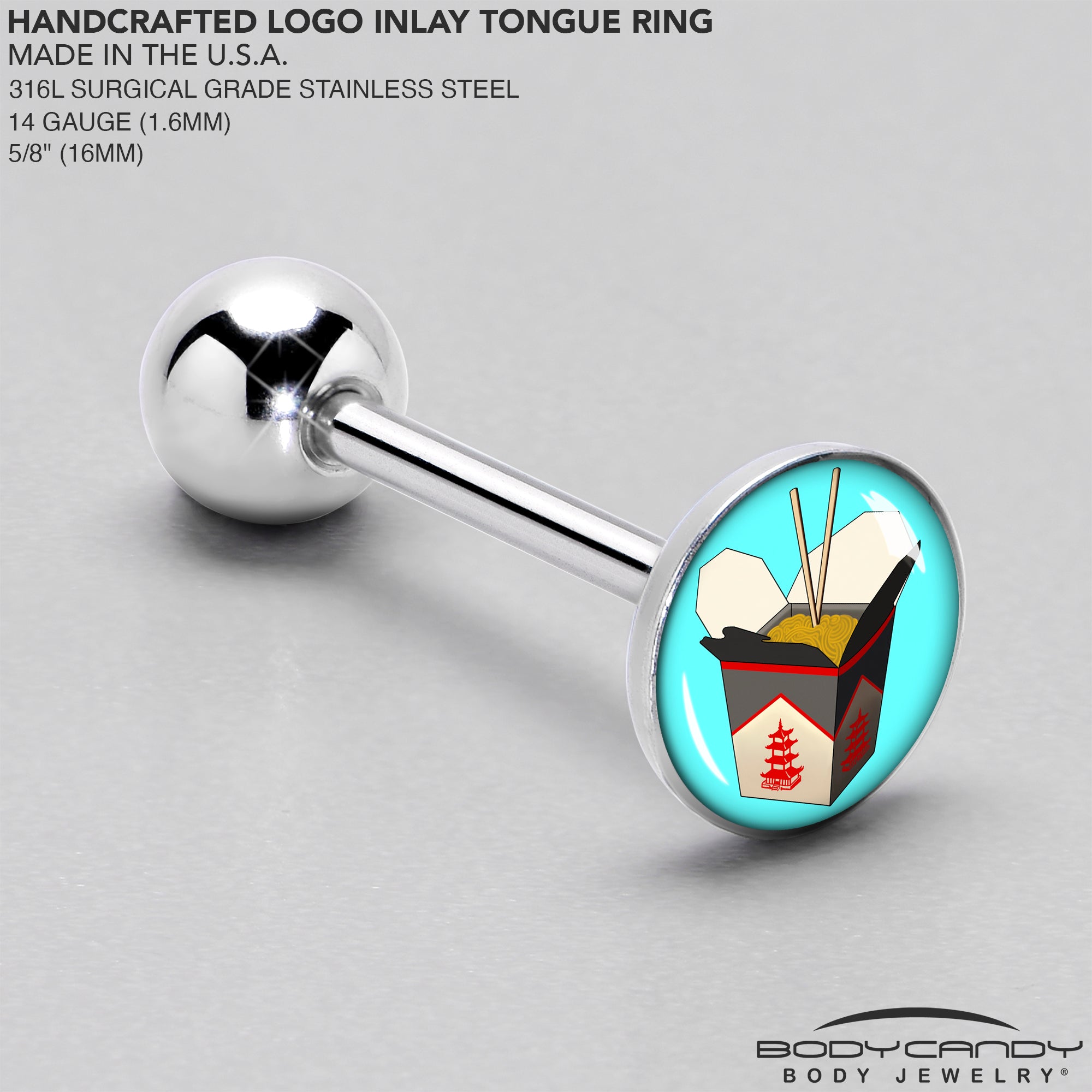 Chinese Take Out Barbell Tongue Ring by Onyx O