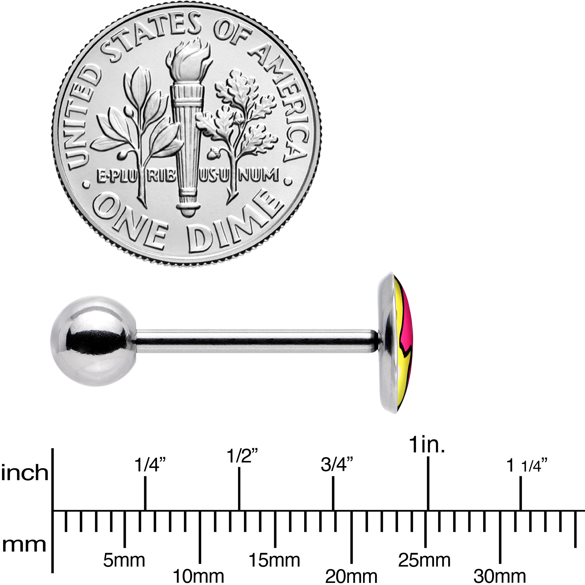 Yellow Ducky Barbell Tongue Ring by Onyx O