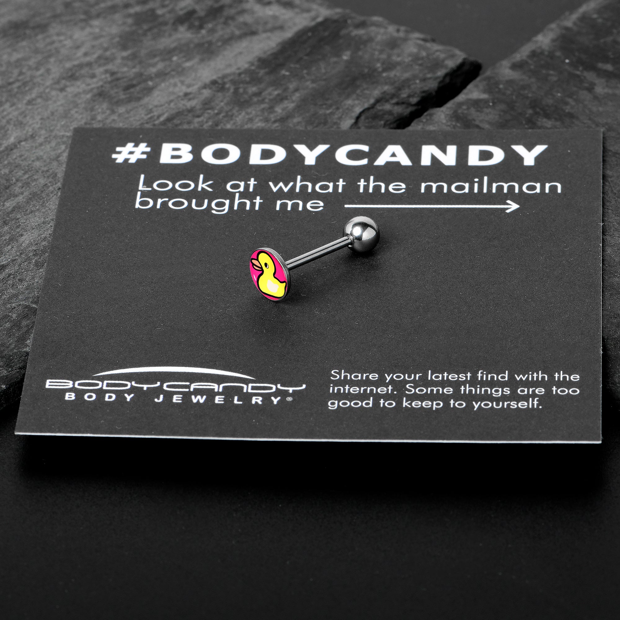 Yellow Ducky Barbell Tongue Ring by Onyx O