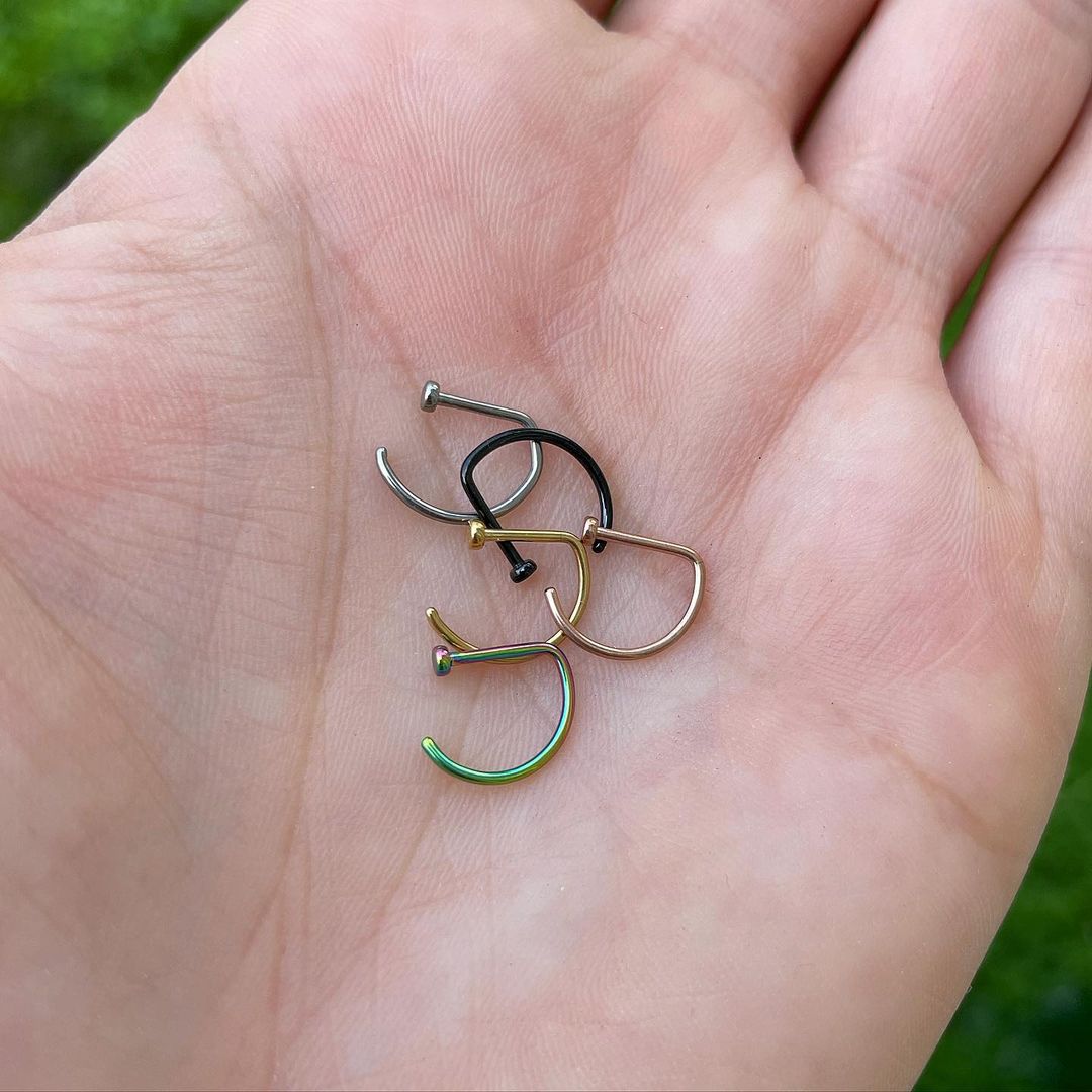 20G 5/16 Implant Grade Titanium D Shape Nose Hoop