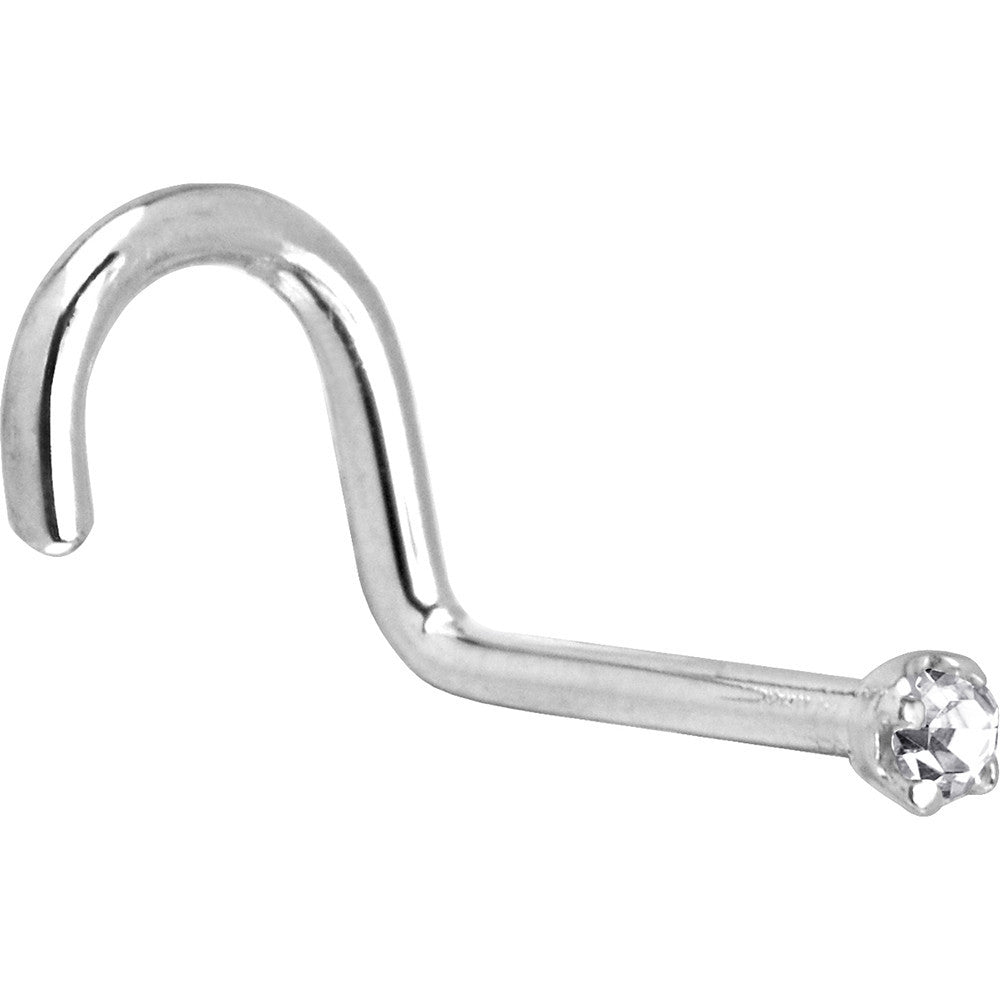 20 Gauge Platinum Diamond Nose Ring with 1.5mm Gemstone