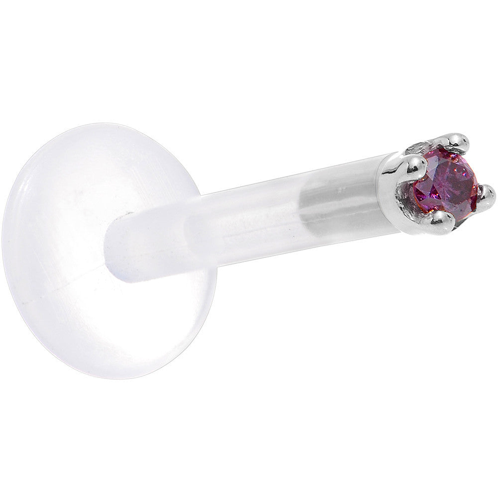 Solid 14K White Gold 1.5mm Genuine Purple Diamond Bioplast Push in Monroe