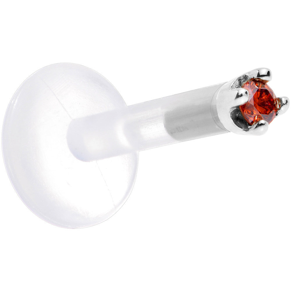 Solid 14K White Gold 1.5mm Genuine Red Diamond Bioplast Push in Monroe