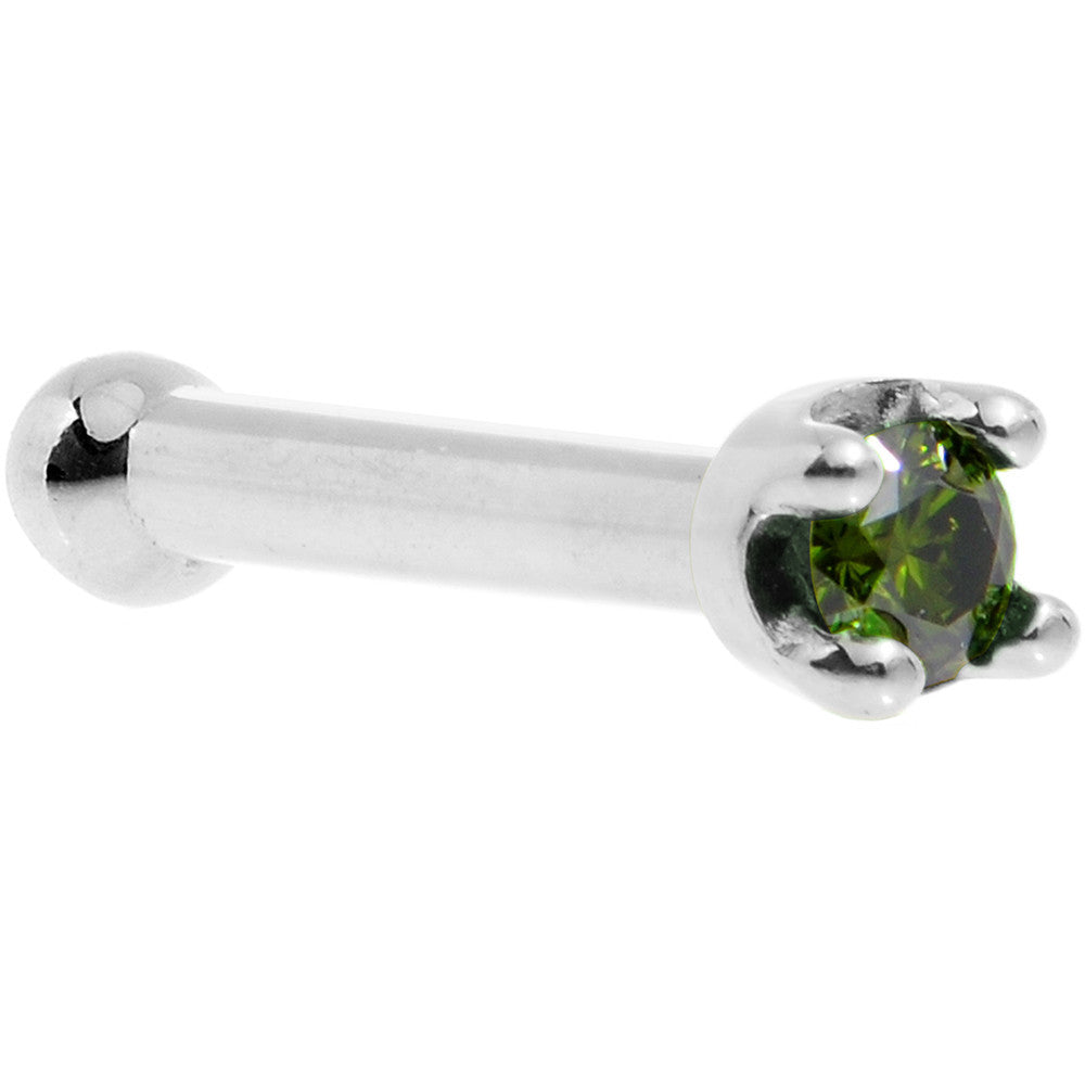 1.5mm Genuine Green Diamond Nose Ring Nose Screw Style 18 Gauge