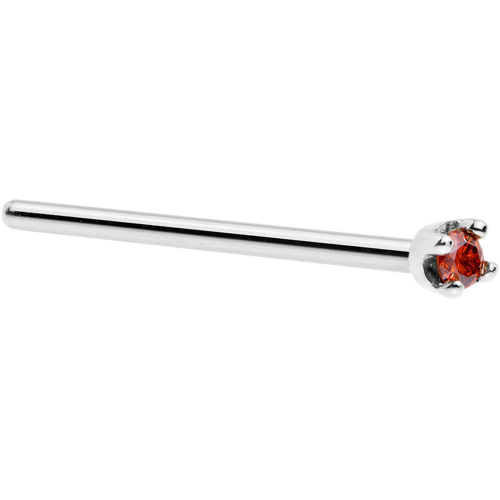 1.5mm Red Diamond 14KT White Gold Nose Screw January Birthstone