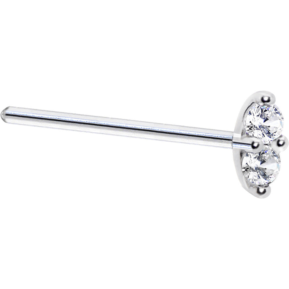 1.5mm Clear CZ Marquise Nose Ring Available in Nose Bone or Screw