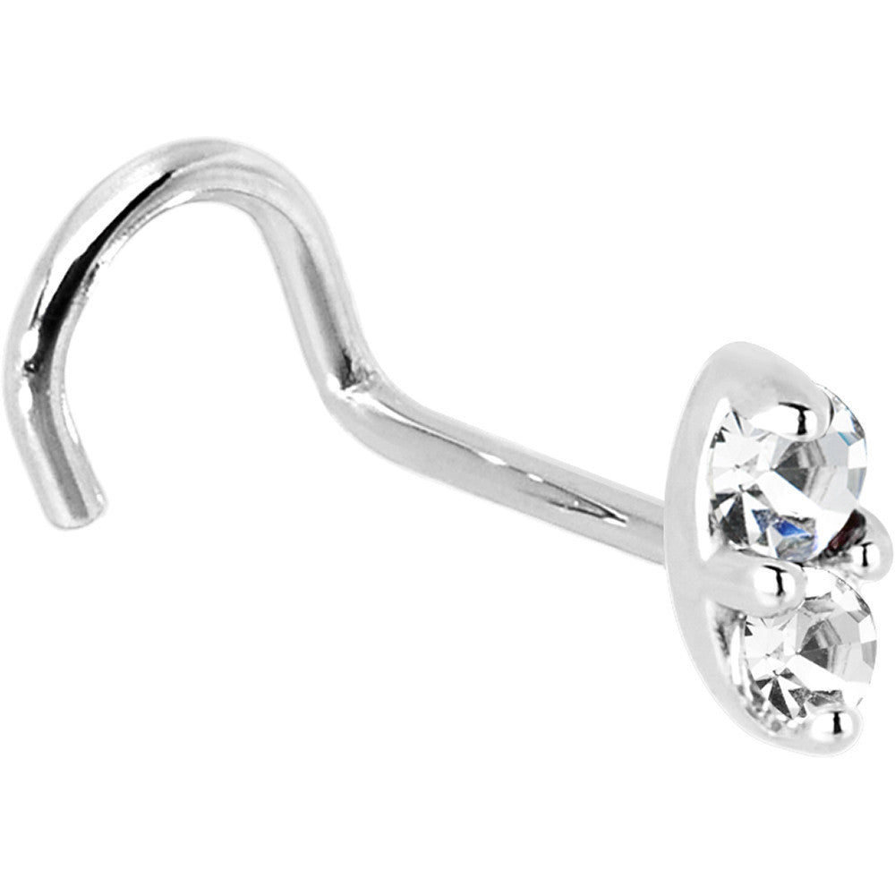 14kt White Gold 1.5mm Genuine Diamond Marquise Nose Ring
