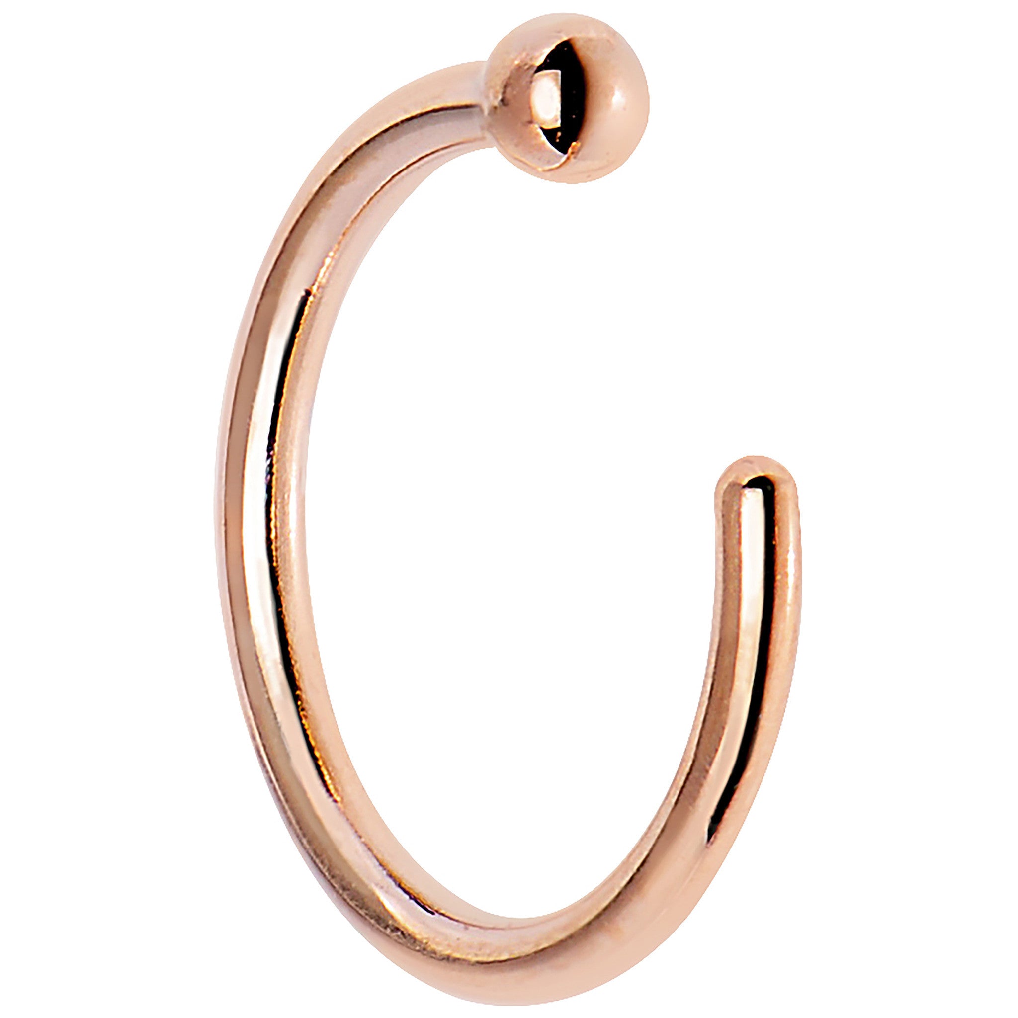 20G 1/4 14k Solid Rose Gold Nose Hoop