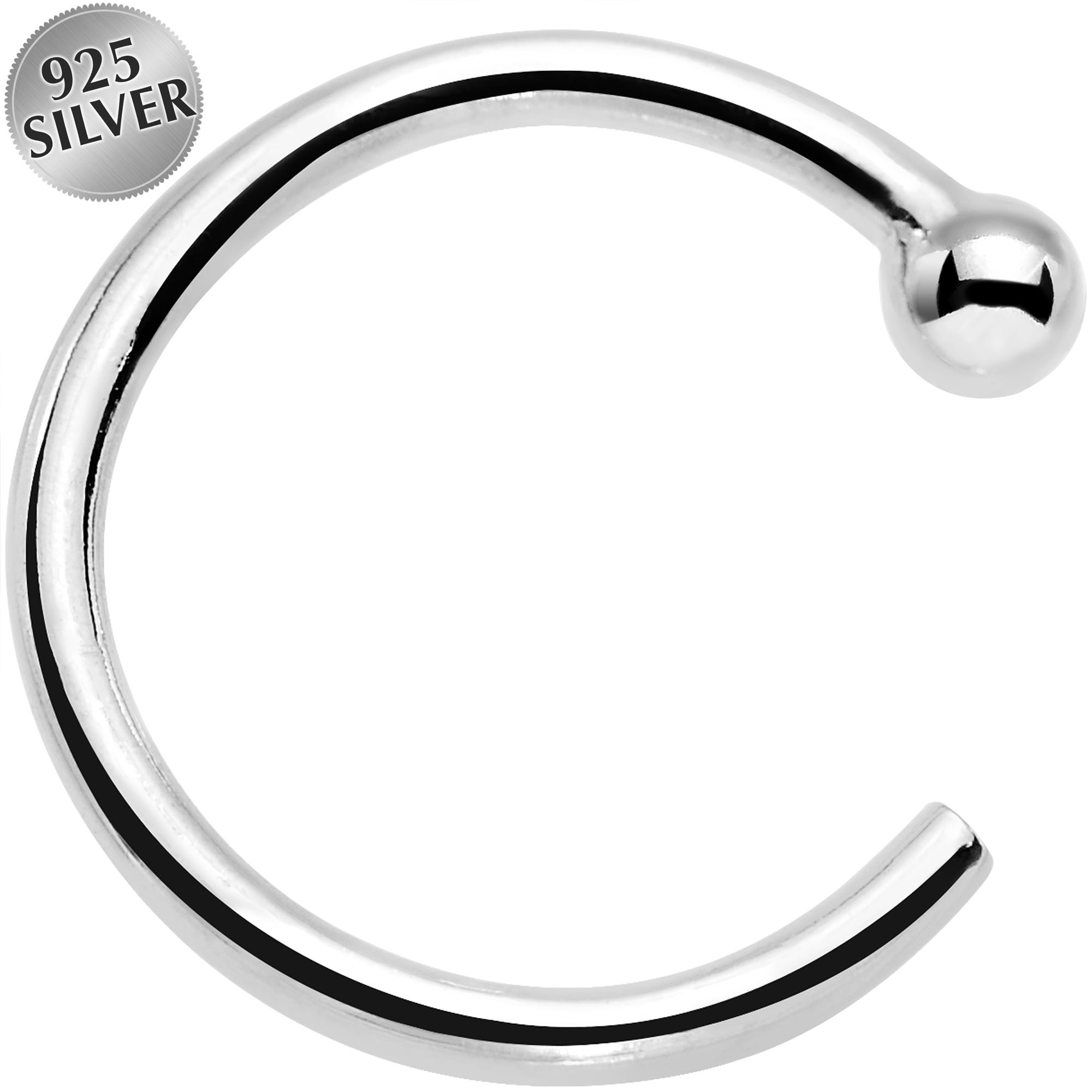 20G 1/4 925 Sterling Silver Nose Hoop