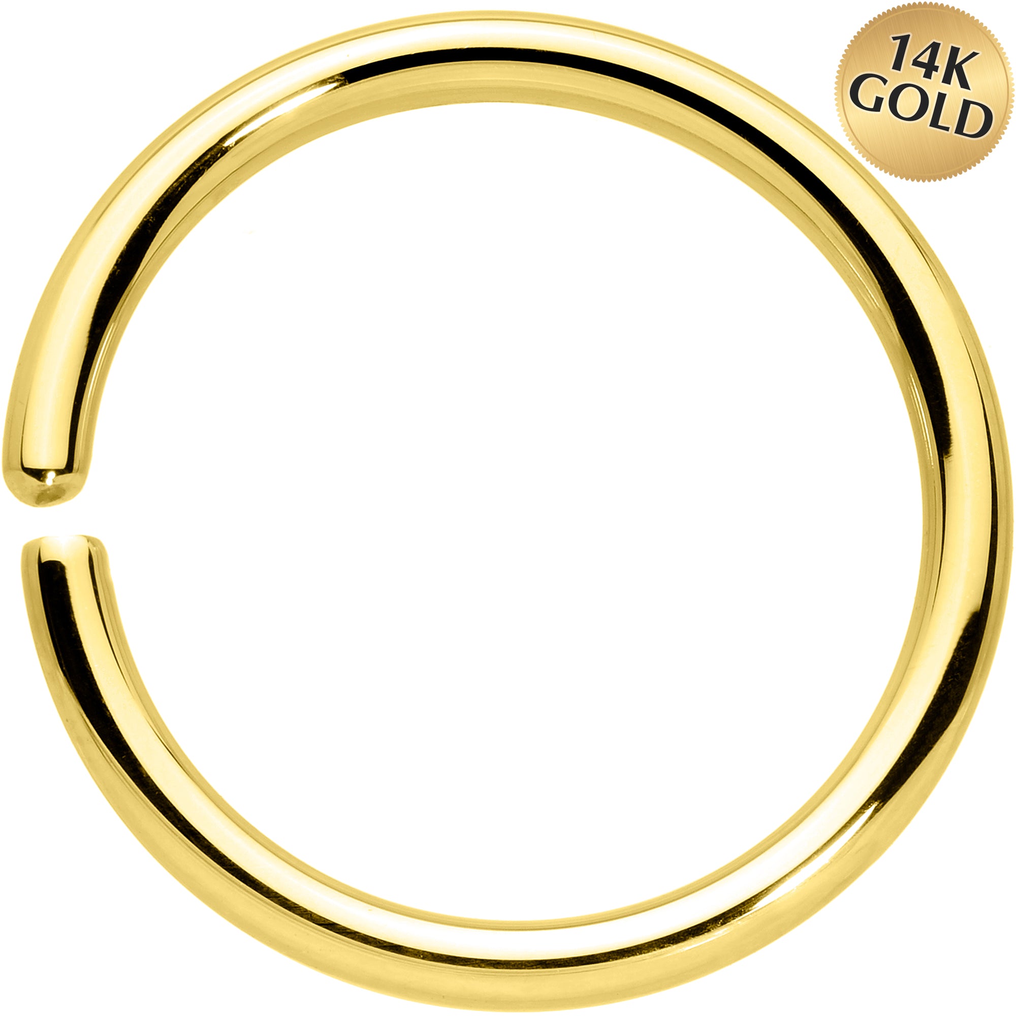 14 Gauge 1/2 Handcrafted Solid 14k Yellow Gold Seamless Circular Ring