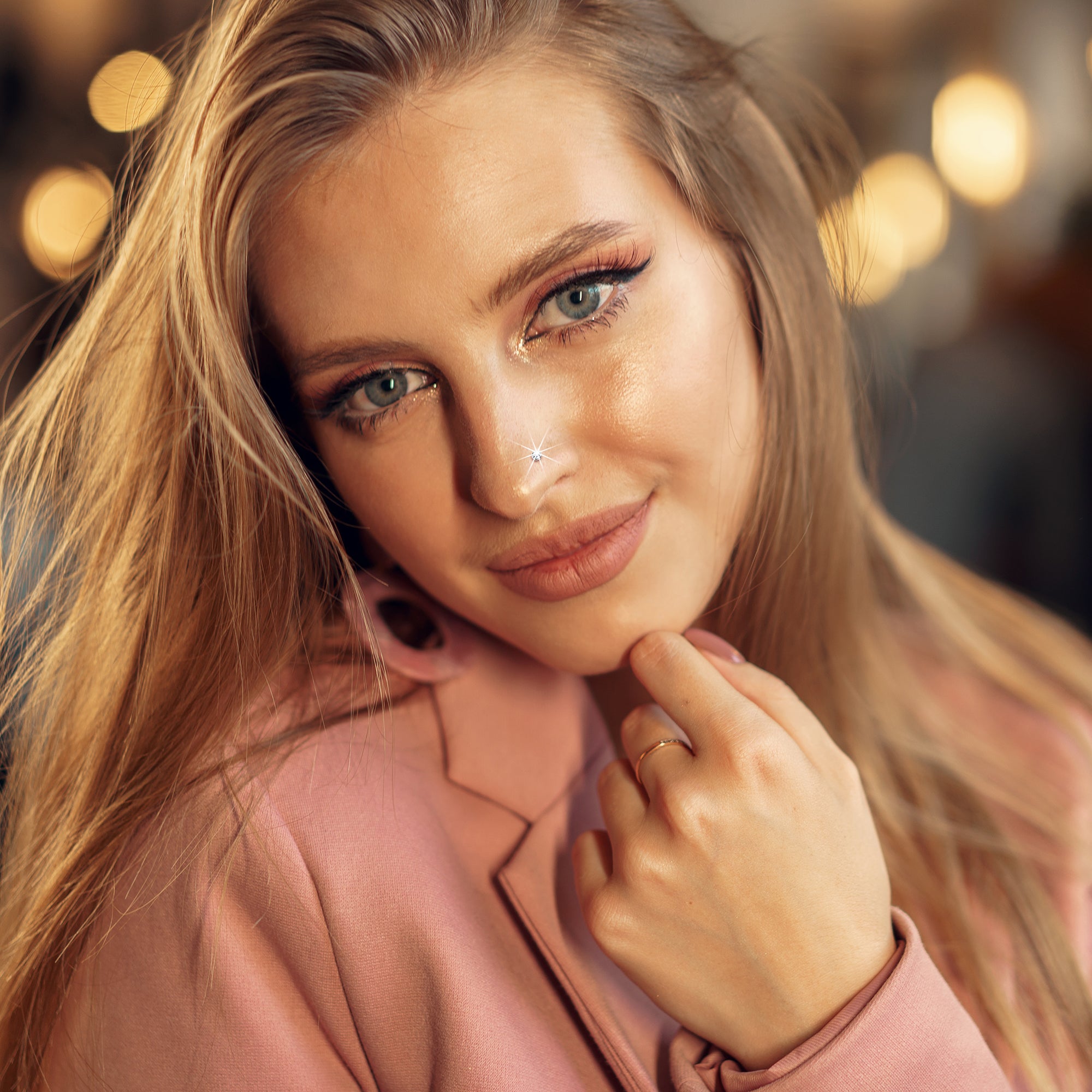 16G Bioplast 14K White Gold 1.5mm Genuine Diamond Micro Labret