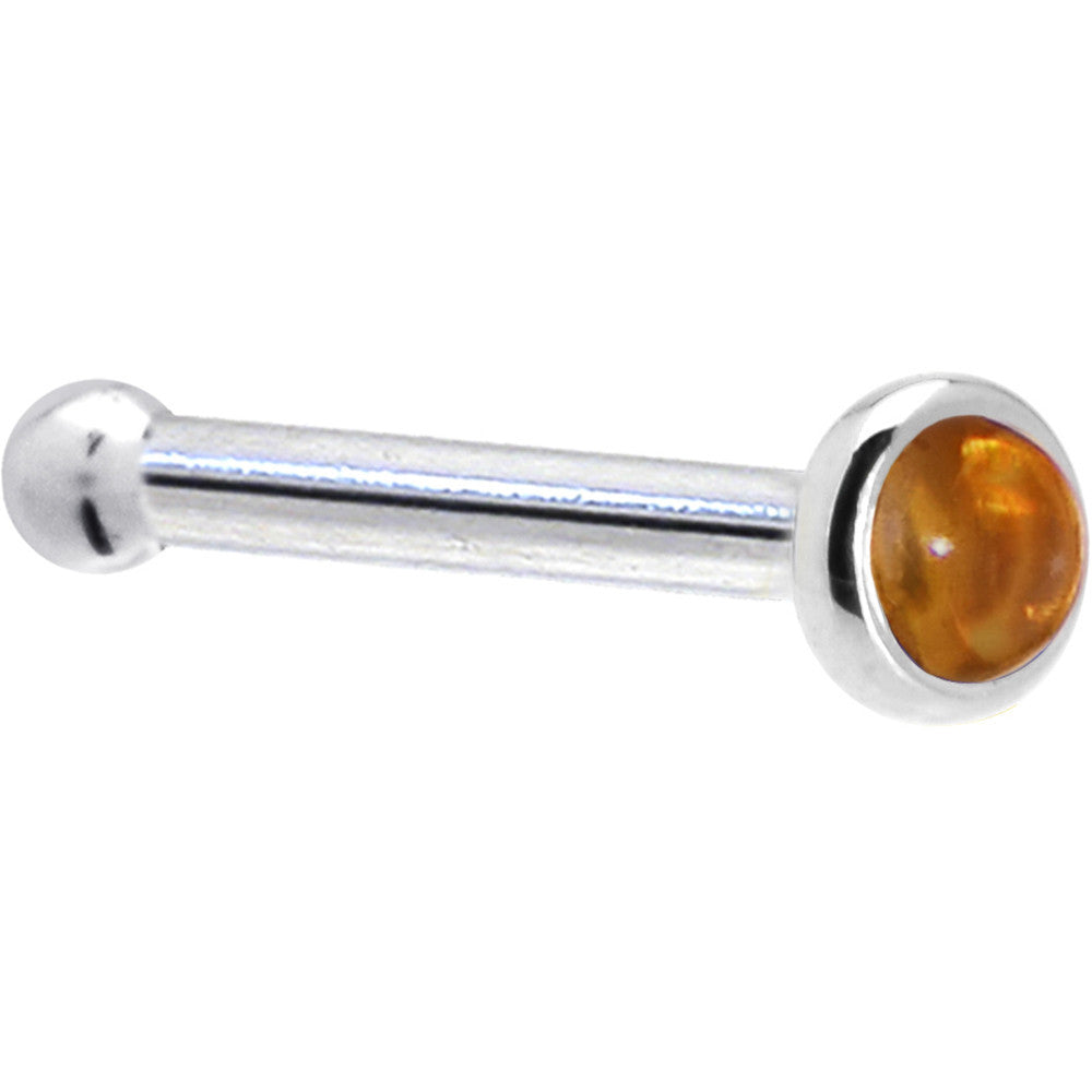 2mm Citrine Nose Ring 14KT White Gold Nose Screw 18 Gauge