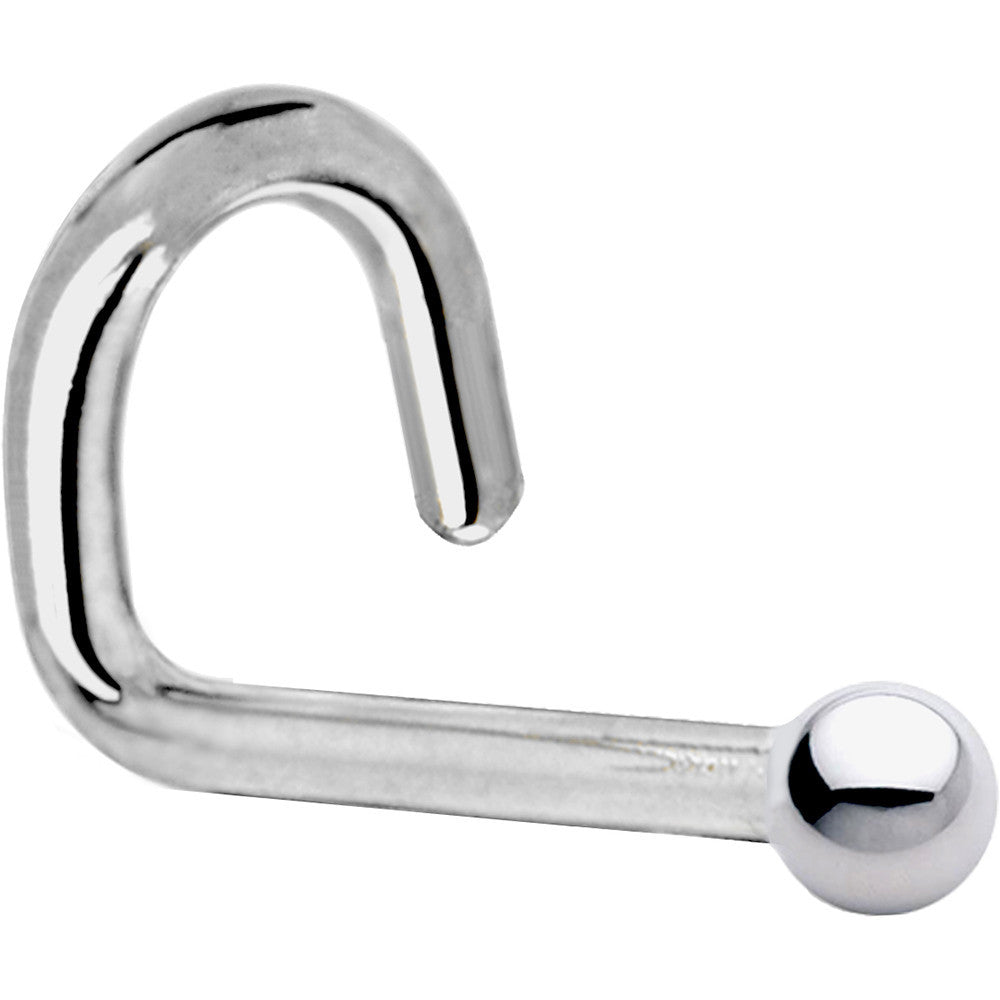 18 Gauge Platinum 1.5mm Ball Nose Ring with Fishtail and L-shape Options