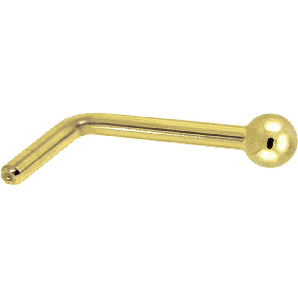 Solid 14KT Yellow Gold 1.5mm Ball Nose Ring