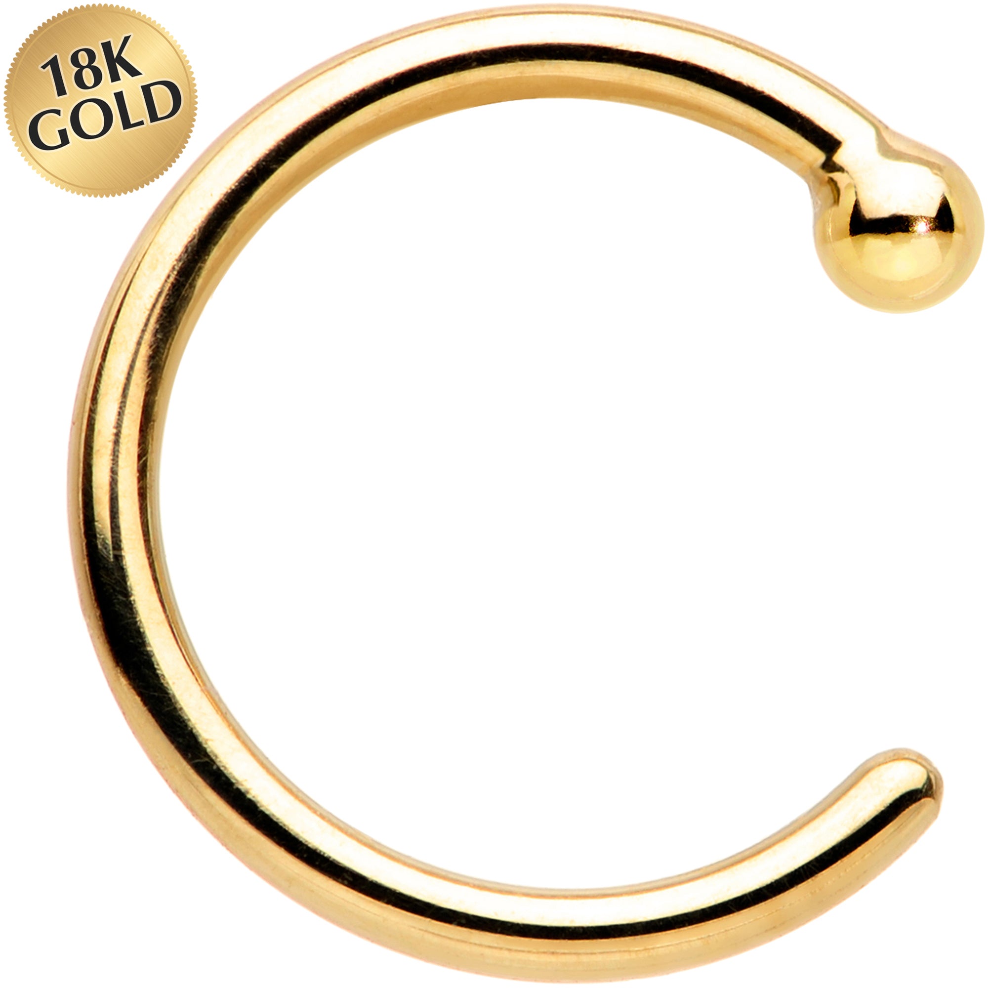 20G 1/4 18k Yellow Gold Nose Hoop