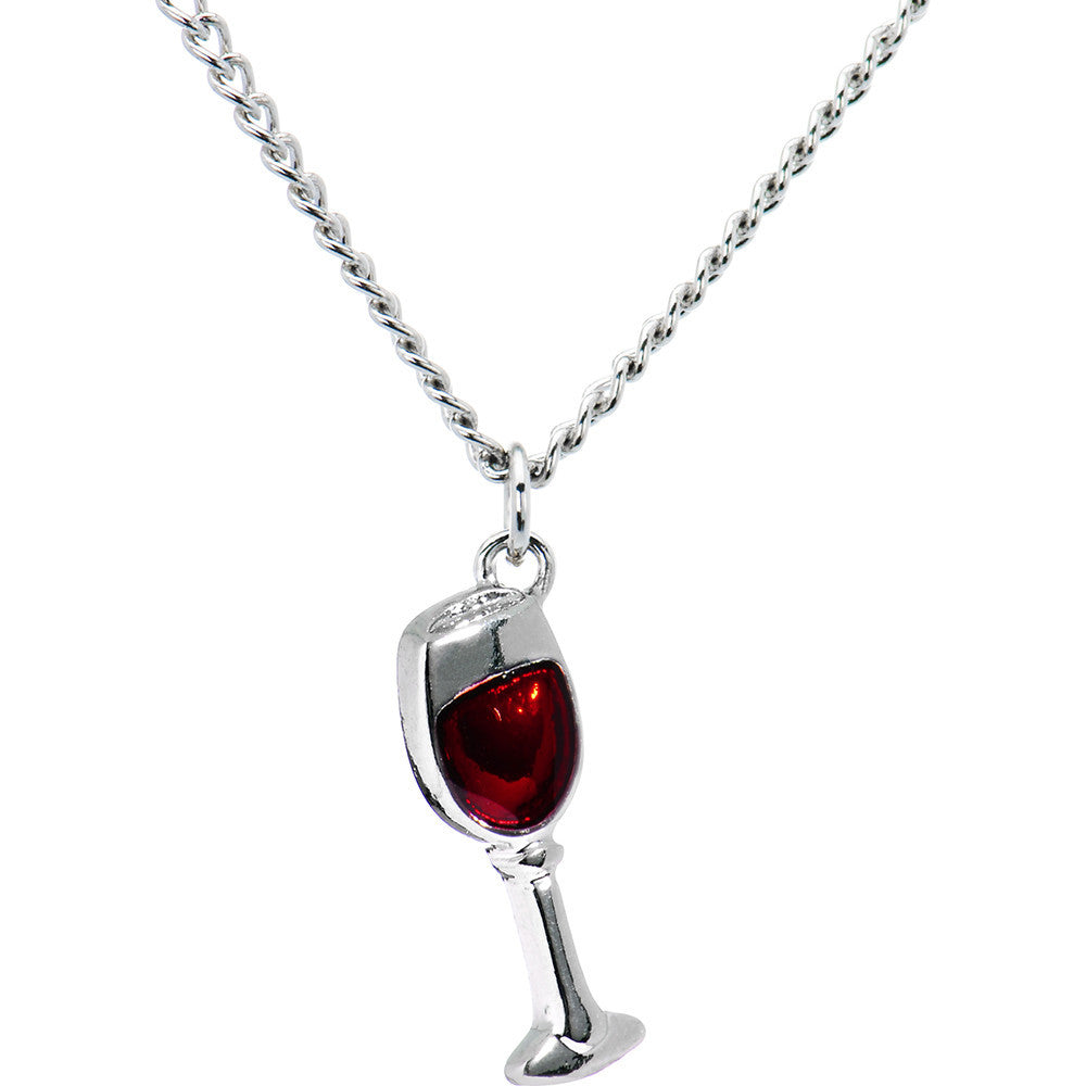 Stainless Steel Red Wine Glass Necklace