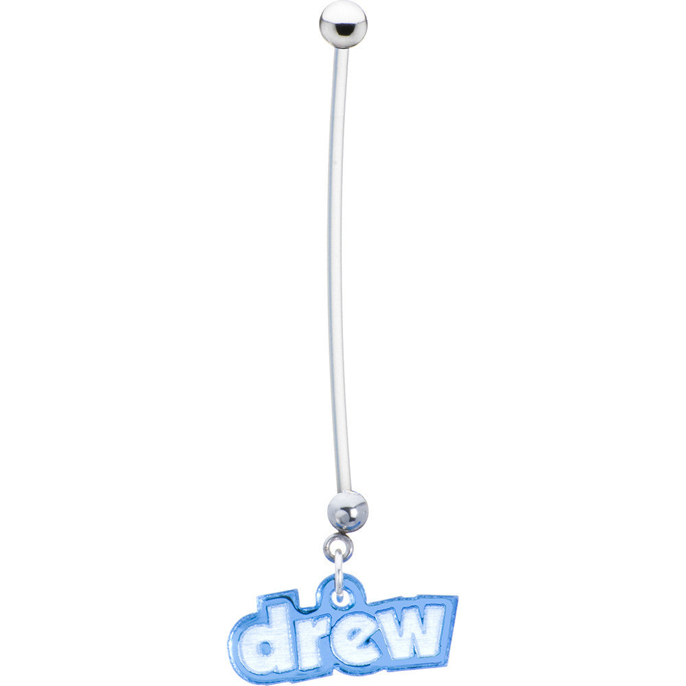 Custom Flexible PTFE Blue Personalized Name Pregnancy Belly Ring