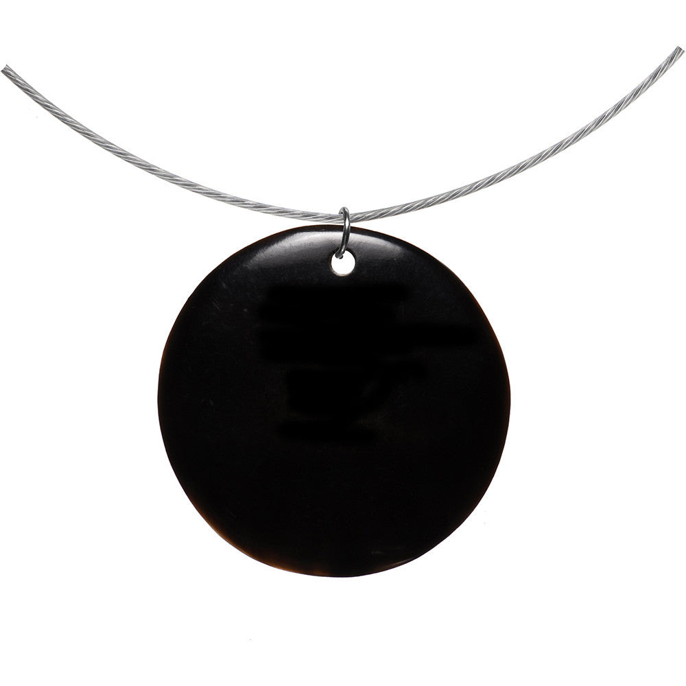 Handcrafted Round Black Horn Wire Choker