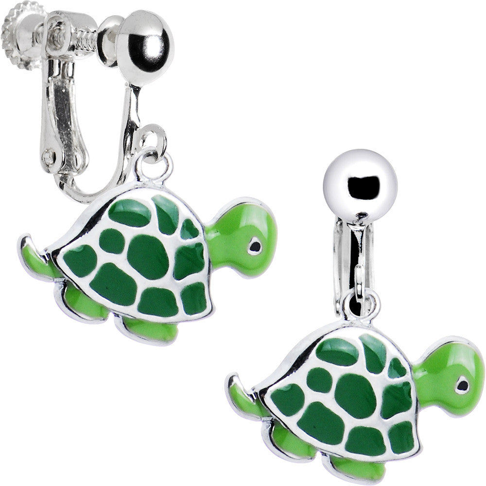 Stainless Steel Turtle Clip Earrings