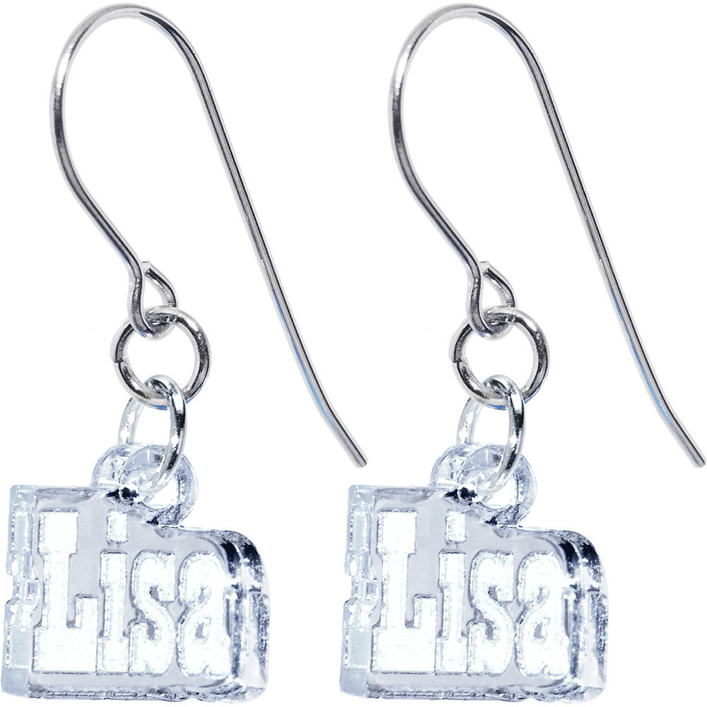 Handcrafted Custom No 1 Lucite Personalized Name Earrings