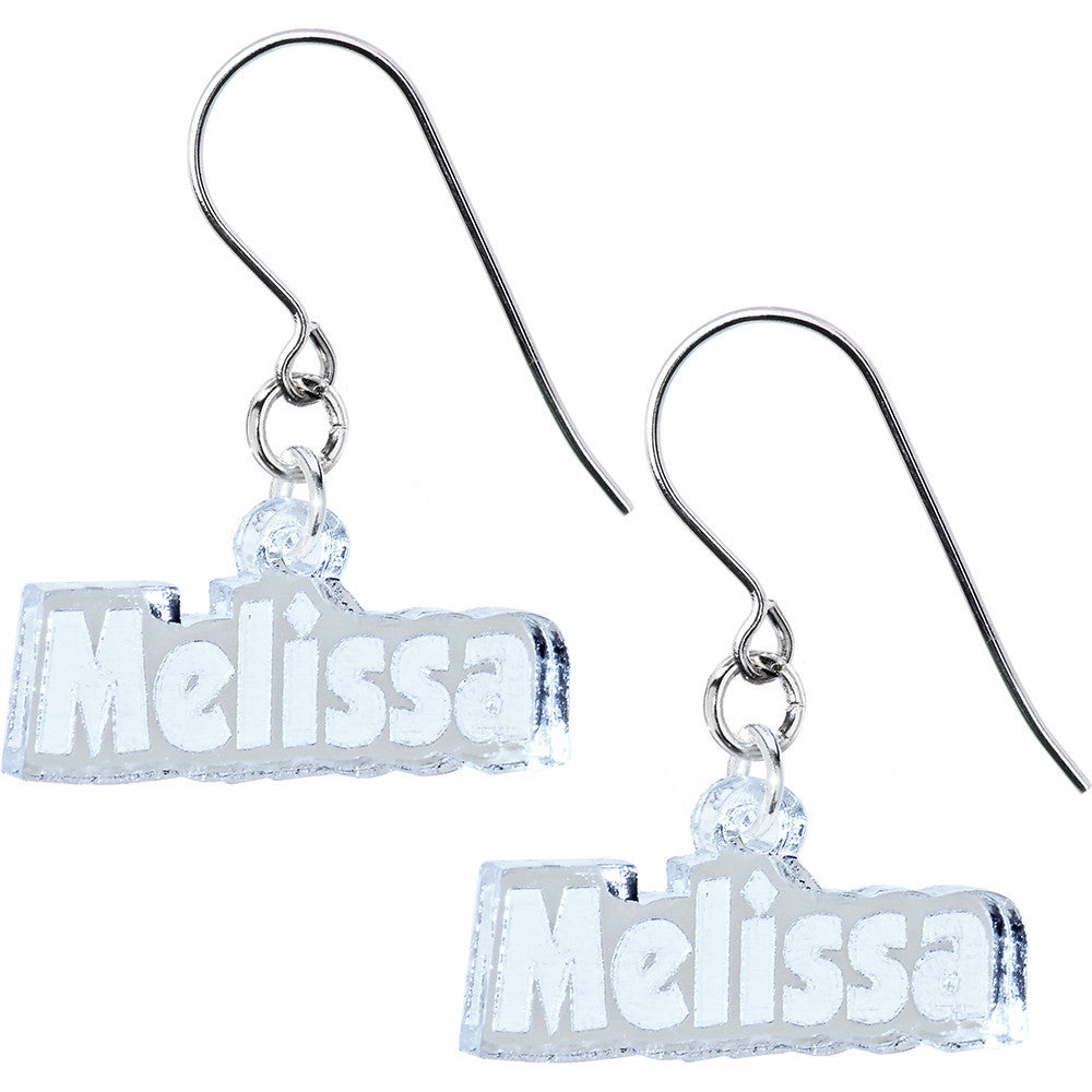 Handcrafted Custom No 3 Lucite Personalized Name Earrings