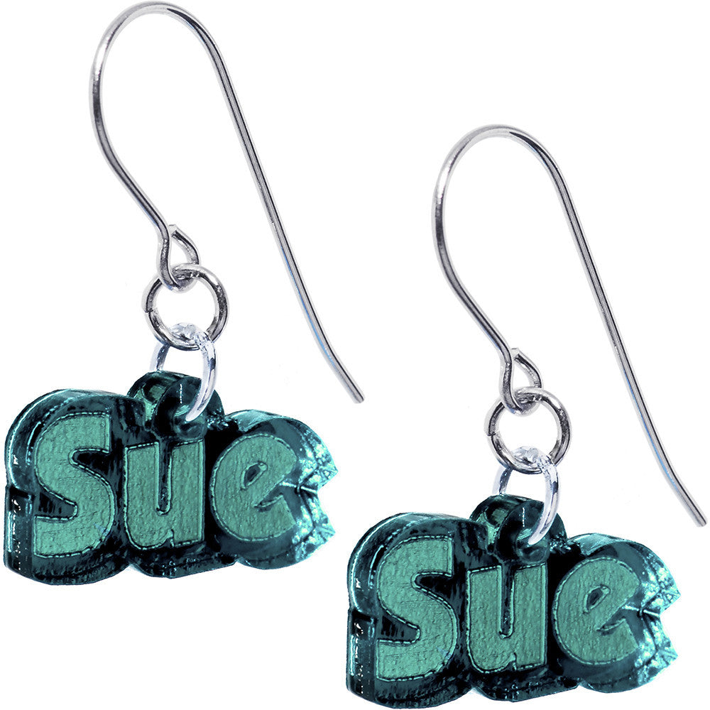 Handcrafted Custom No 3 Lucite Personalized Name Earrings