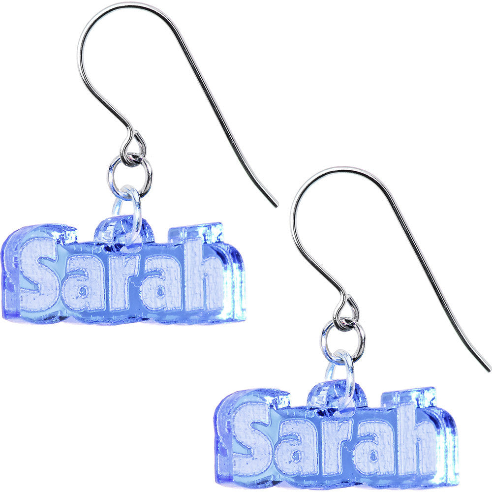 Handcrafted Custom No 3 Lucite Personalized Name Earrings