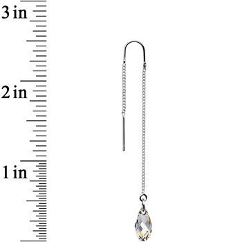 Handcrafted Silvery Threader Earrings Created with Crystals