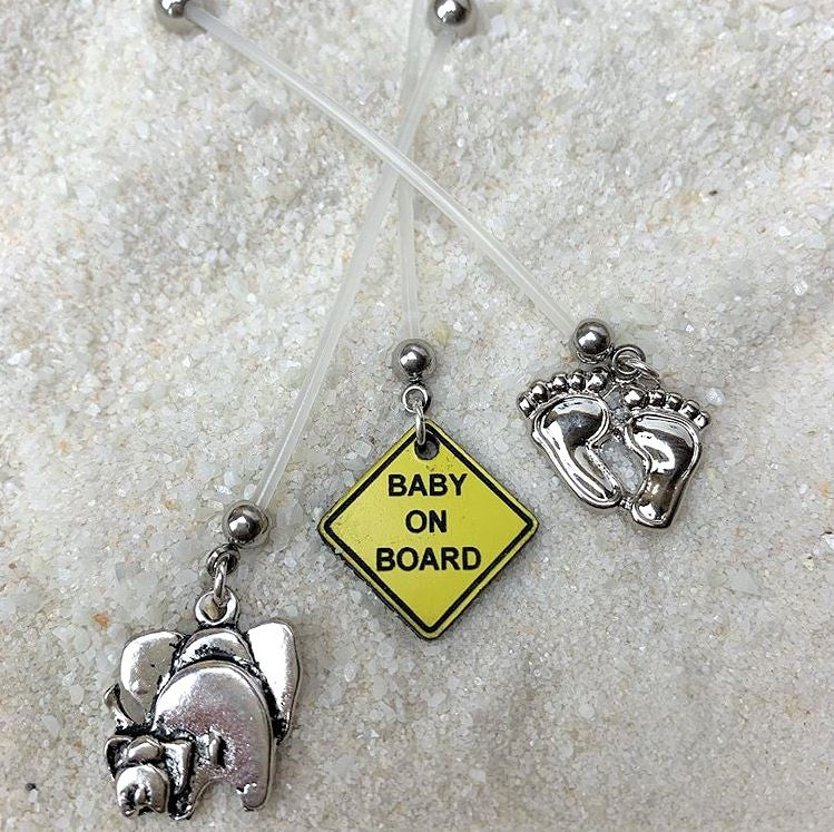 Mommy and Baby Elephant Pregnancy Belly Ring