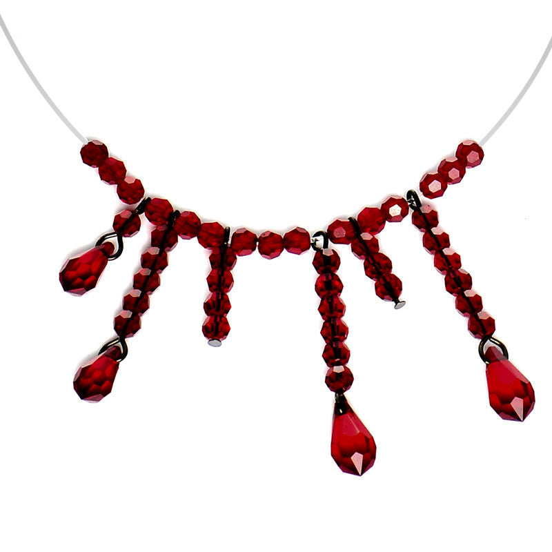 Handmade Vampire Kiss Choker Necklace Created with Crystals