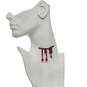 Handmade Vampire Kiss Choker Necklace Created with Crystals