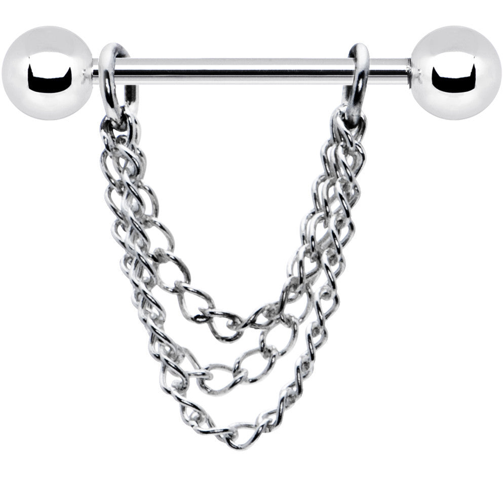 16G Set of Handcrafted Draping Chain Dangle Nipple Rings