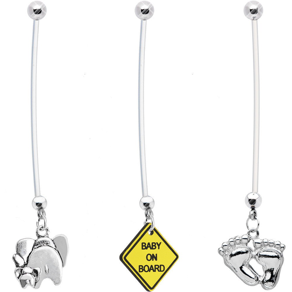 Getting Ready for Baby Pregnancy Belly Ring 3 Pack Set