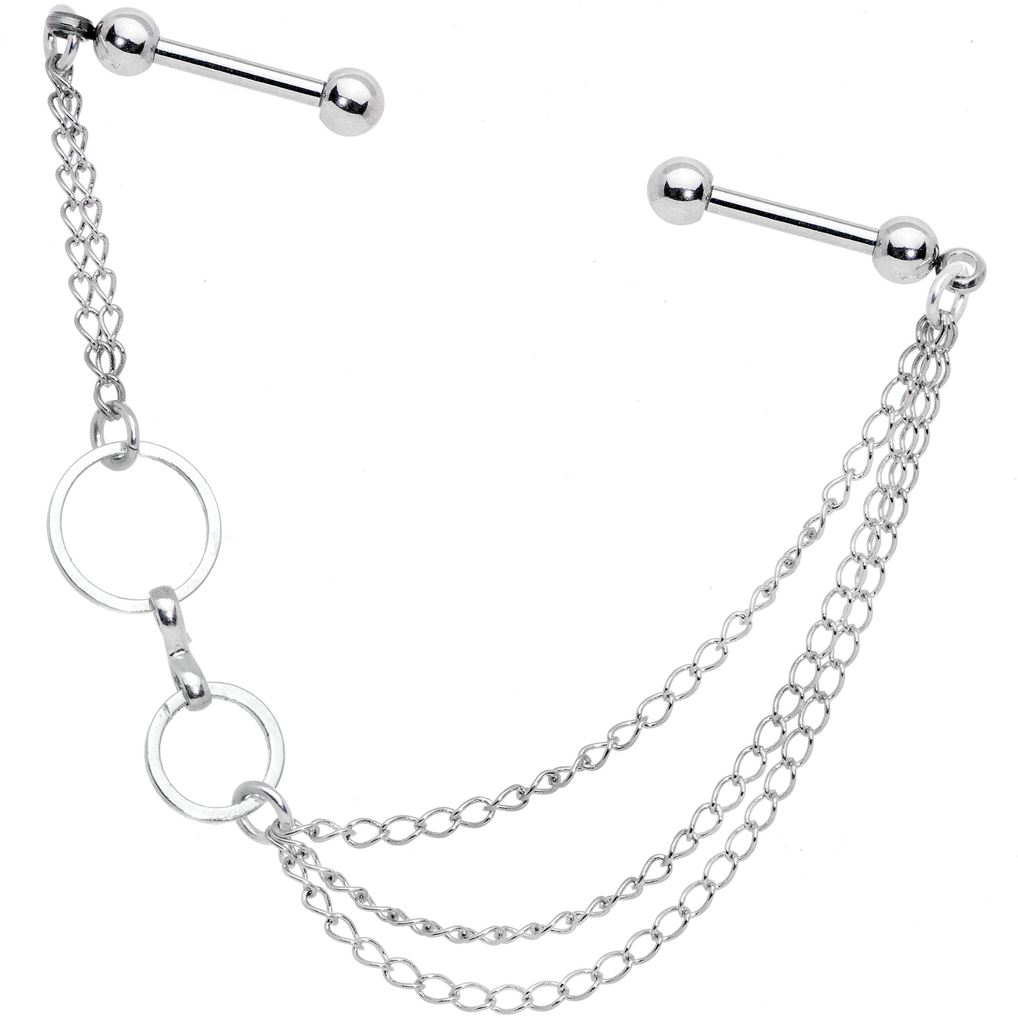 Handmade Twin Circle Chain Double Industrial Barbell