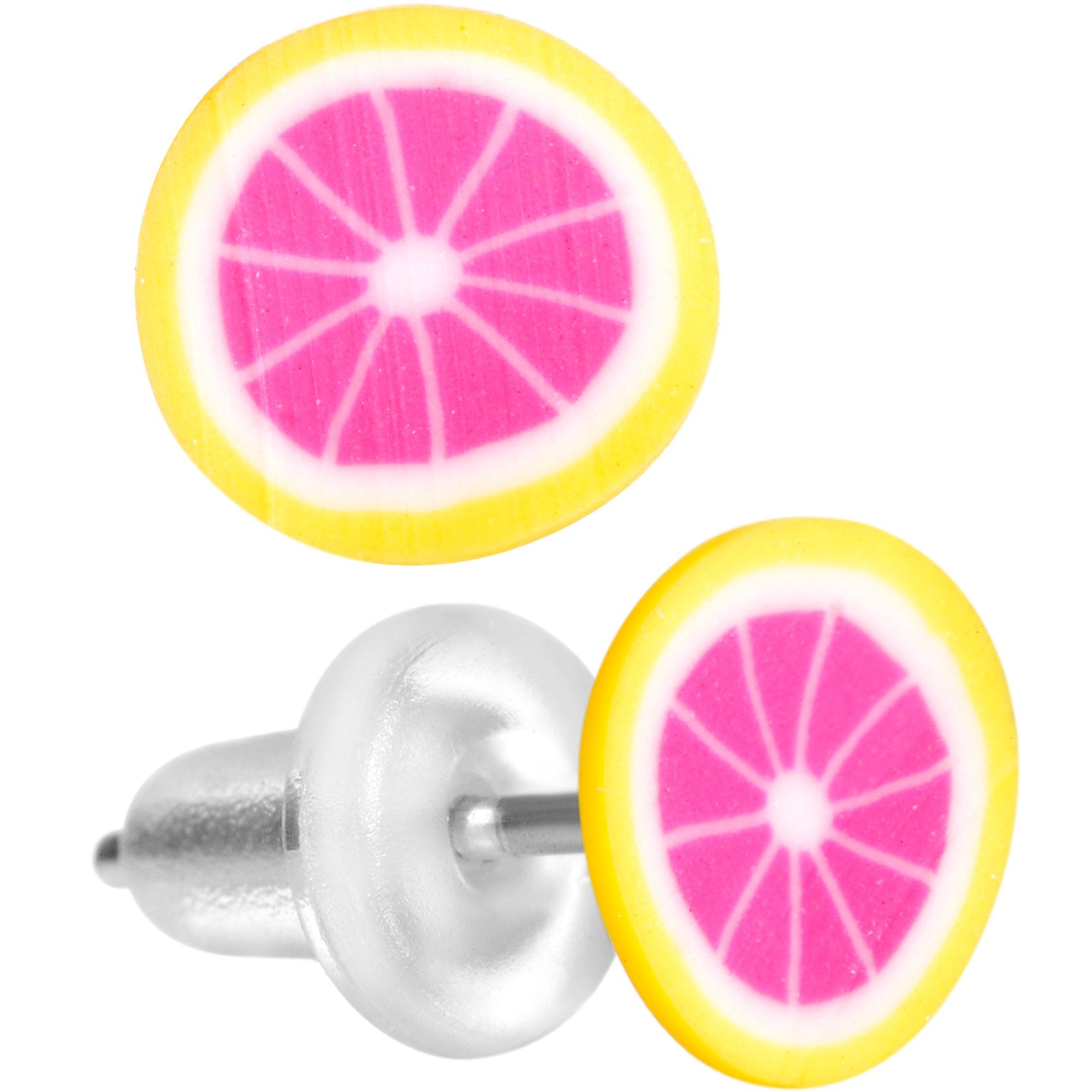Handcrafted Silver Plated Juicy Grapefruit Stud Earrings