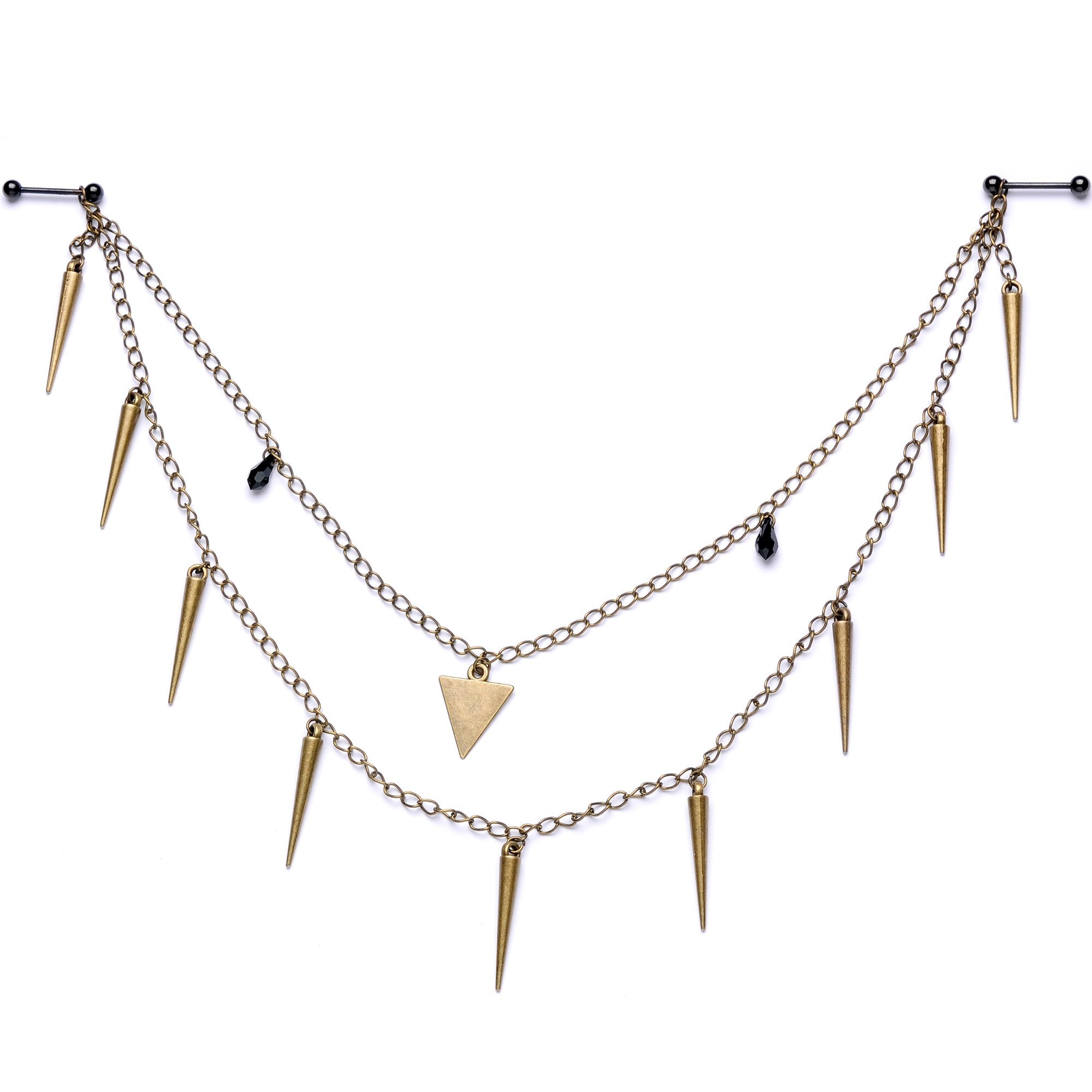 Handcrafted Warrior Drop Nipple Chain Created with Crystal