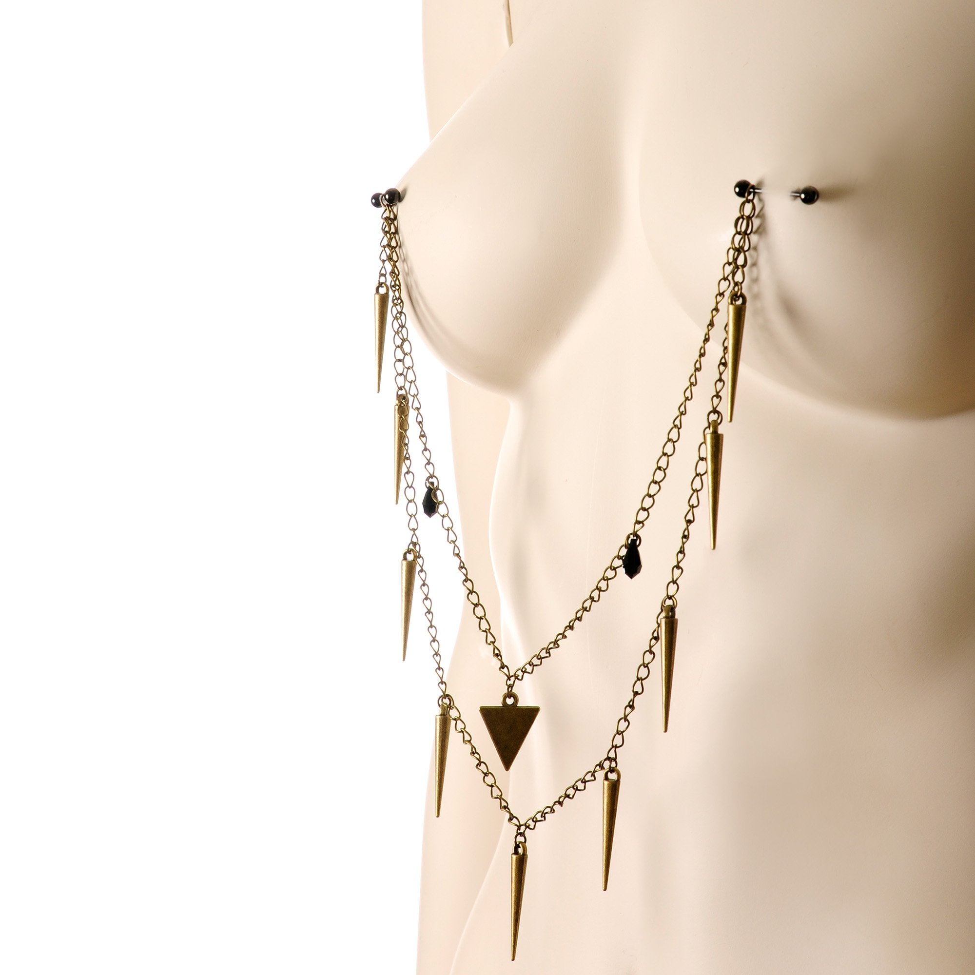 Handcrafted Warrior Drop Nipple Chain Created with Crystal