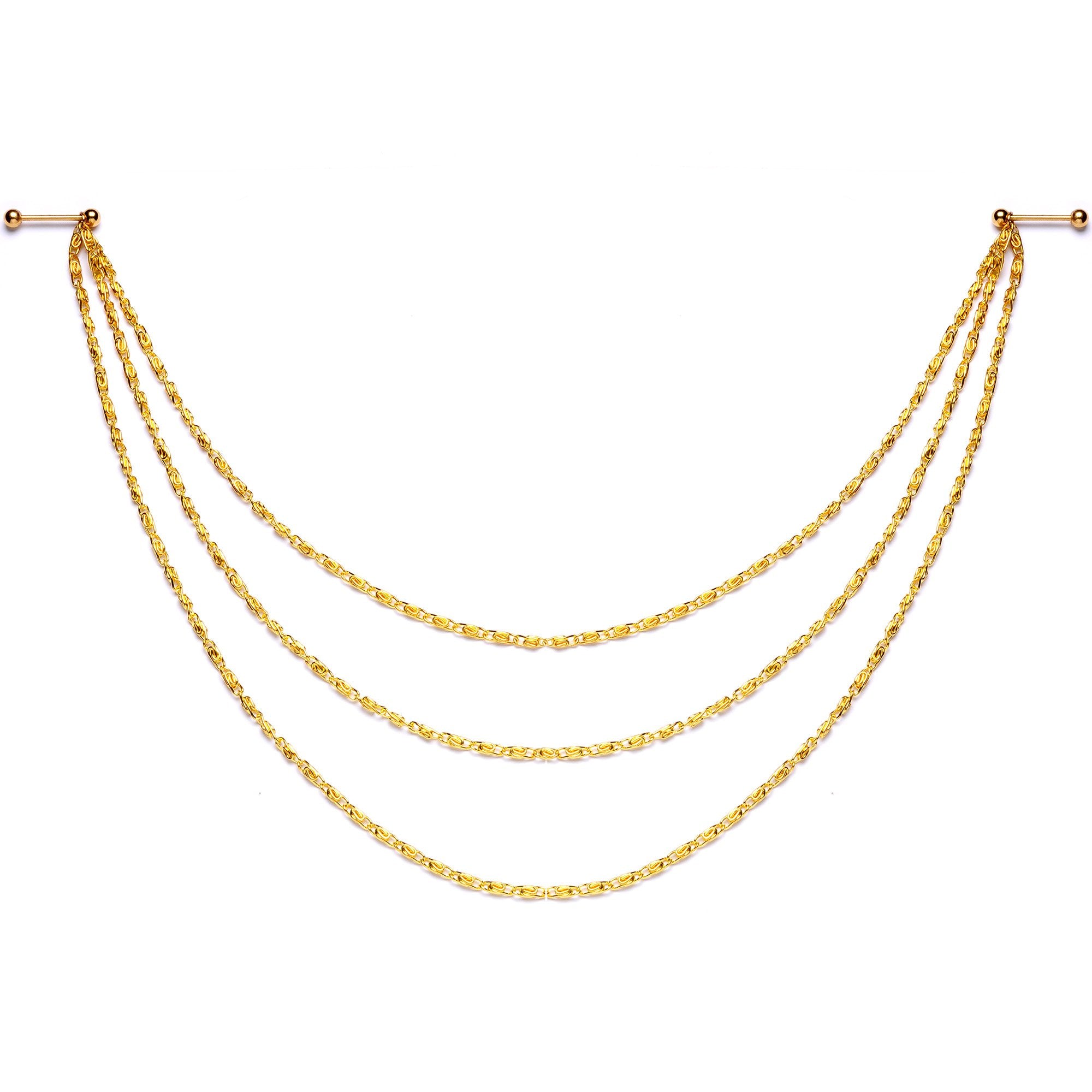 5/8 Handcrafted Electro Plated Debutante Dangle Nipple Chain