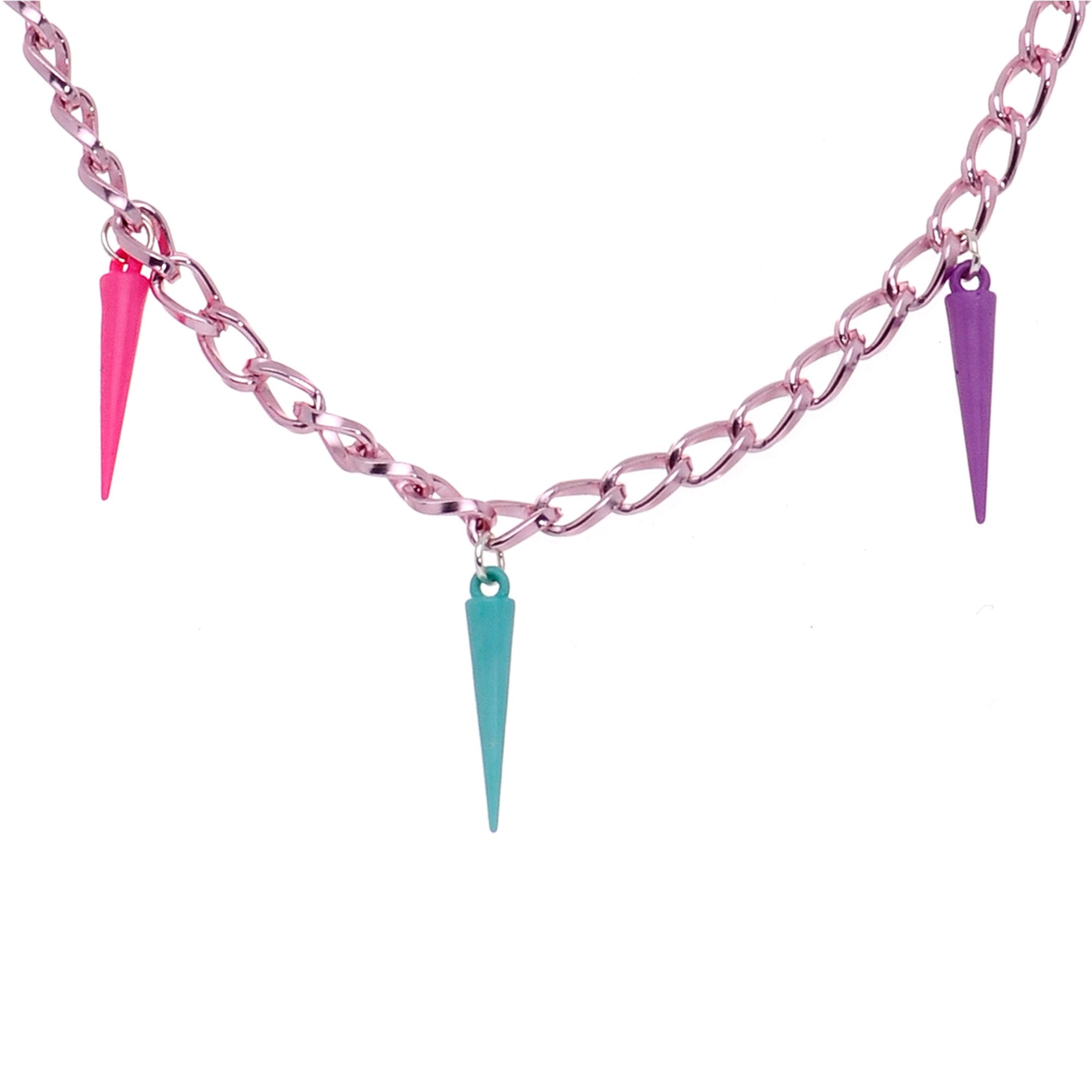 Handcrafted 14G 5/8 Retro 80s Purple Spike Dangle Nipple Chain